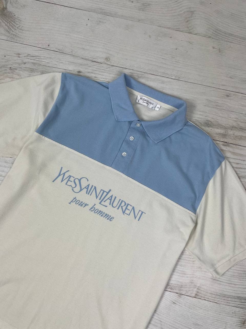 Yves Saint Laurent Vintage Yves Saint Laurent Polo Shirt Big Logo YSL Luxury Size US XL / EU 56 / 4 - 2 Thumbnail