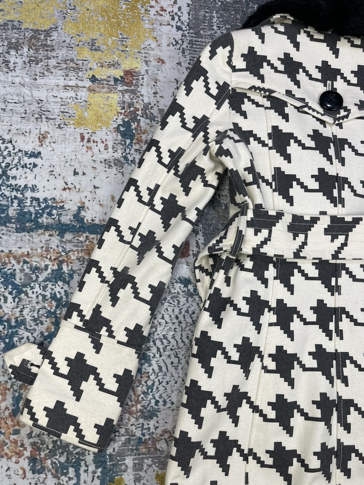 Japanese Brand Spiral Girl Houndstooth Print Double Breasted Coats Size S / US 4 / IT 40 - 8 Thumbnail