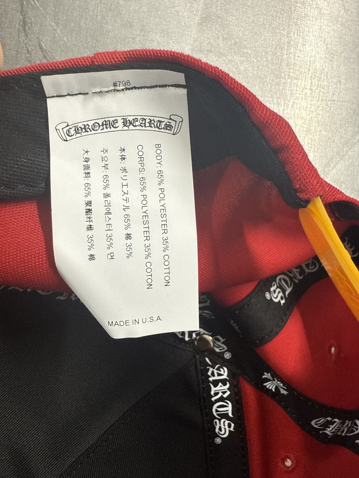 Chrome Hearts CHROME HEARTS LETTER HAT RED YELLOW Size ONE SIZE - 7 Thumbnail