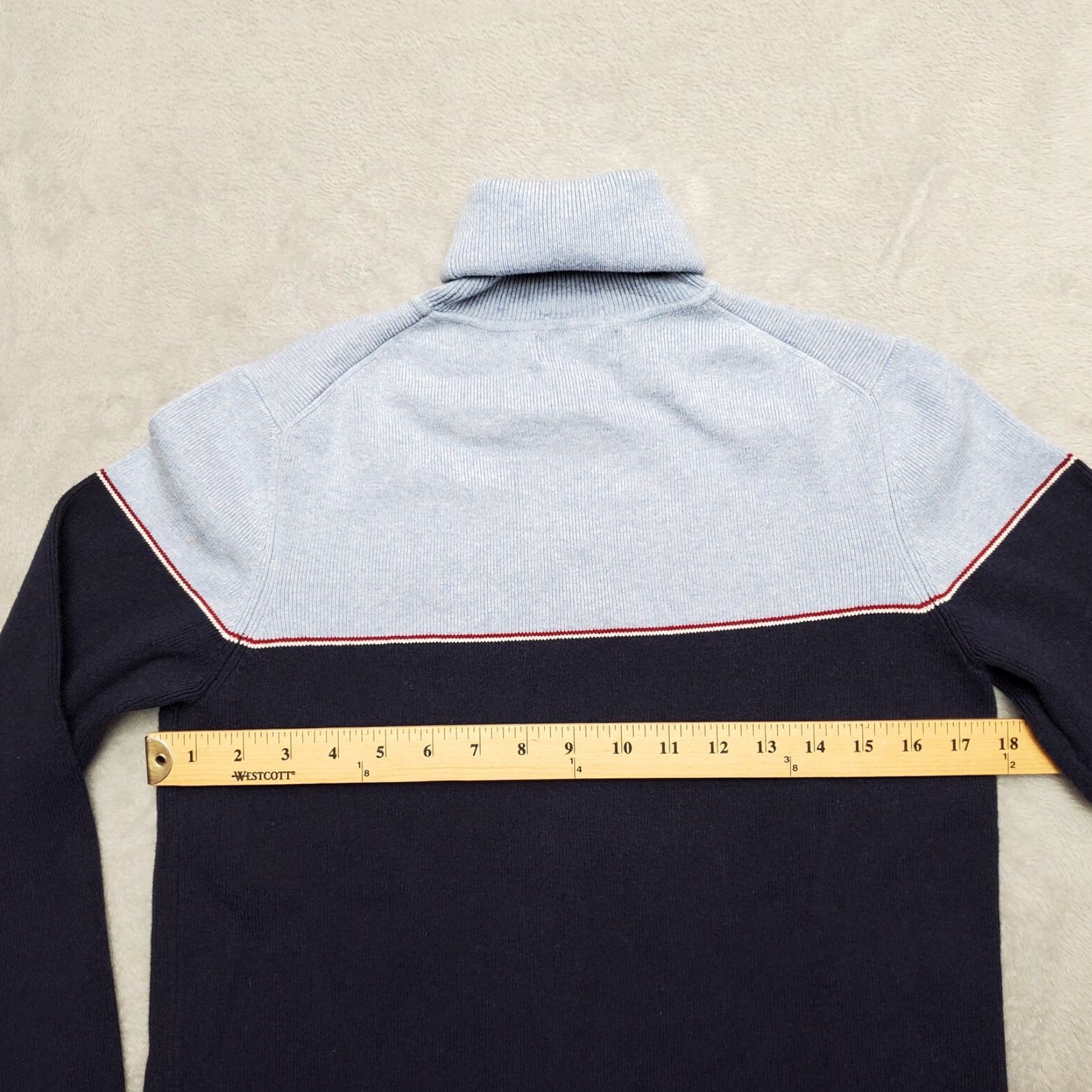Ralph Lauren VTG Eddie Sweater Women L Blue Long Sleeve Turtleneck Casual Stretch Knit Pullover Classic Cotton Nylon Spandex Vintage Size L / US 10 / IT 46 - 7 Thumbnail