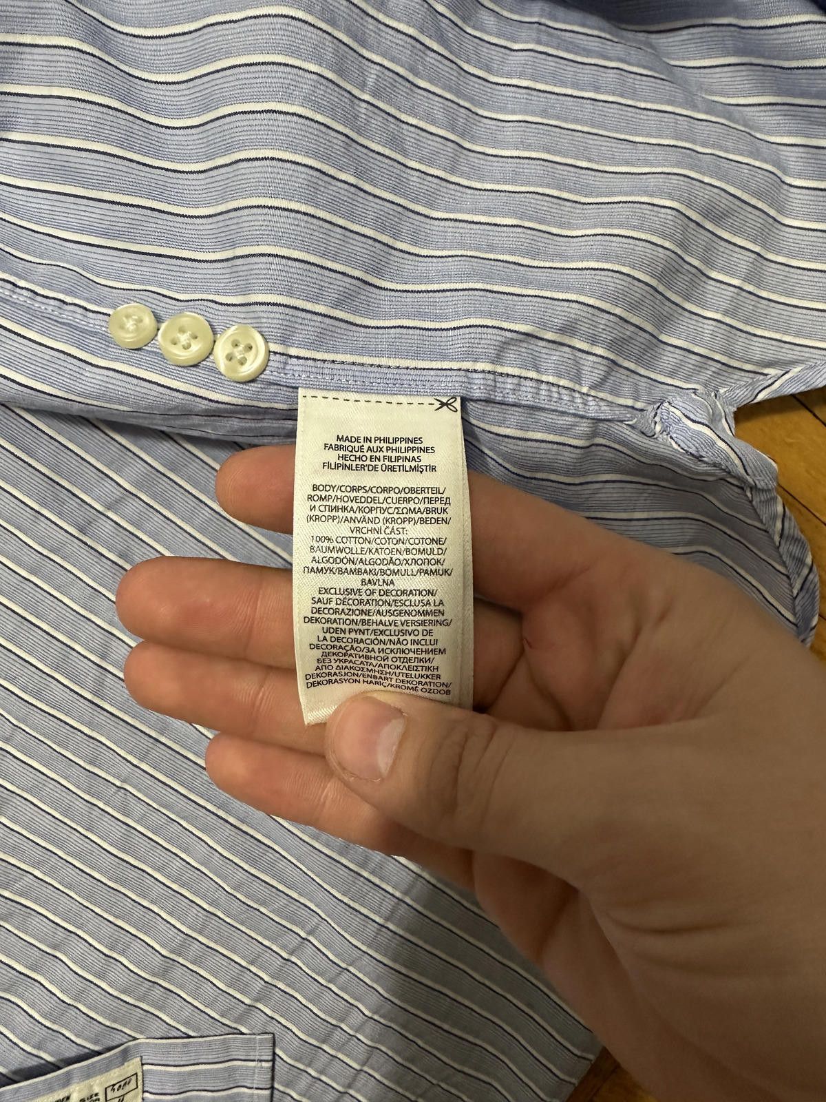 Other Classic Fit Polo Ralph Lauren Men's Dress Shirt Blue + White Size 42R - 3 Thumbnail