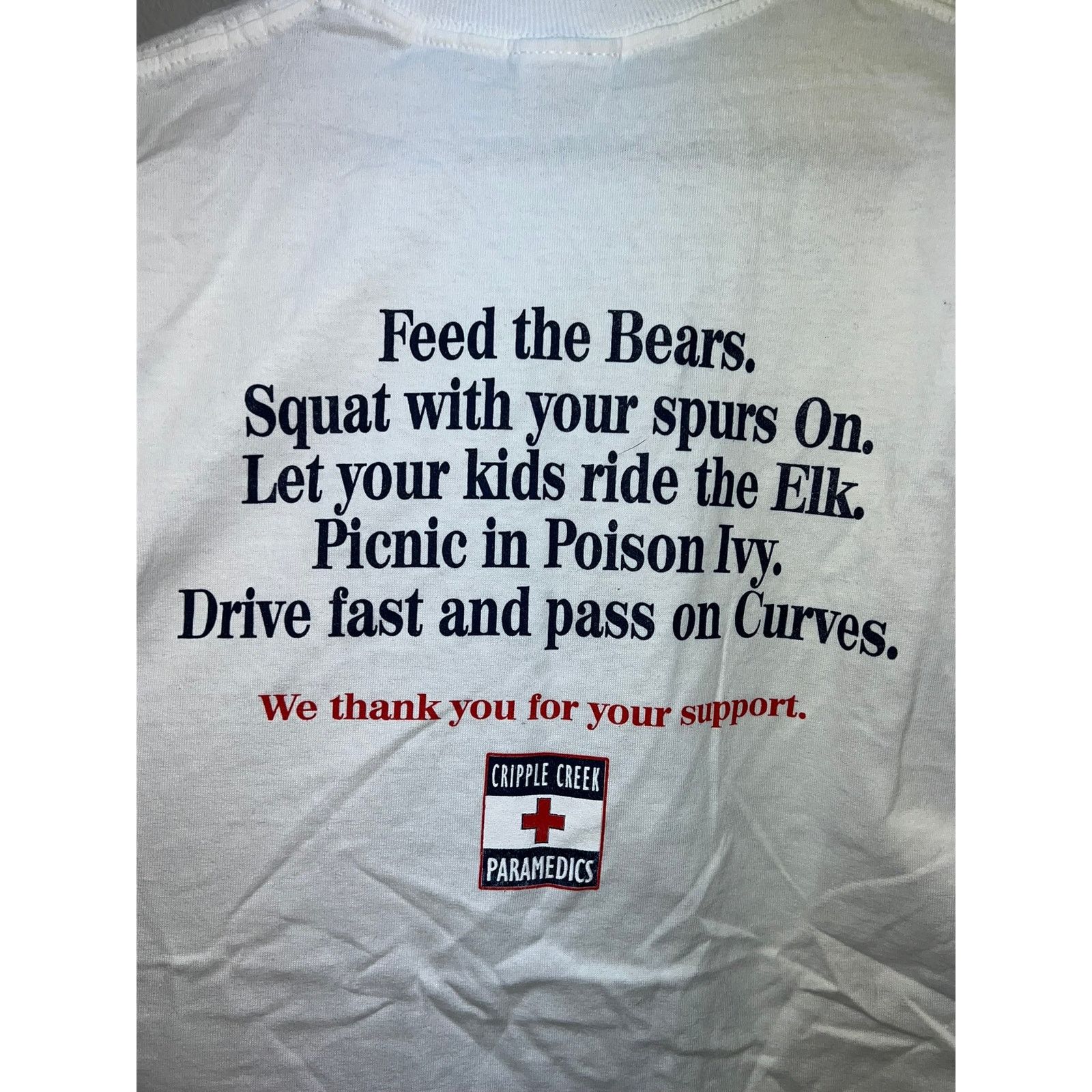 Jerzees Vintage Cripple Creek Shirt Paramedics Medic White Tee 90s M Size US M / EU 48-50 / 2 - 6 Thumbnail