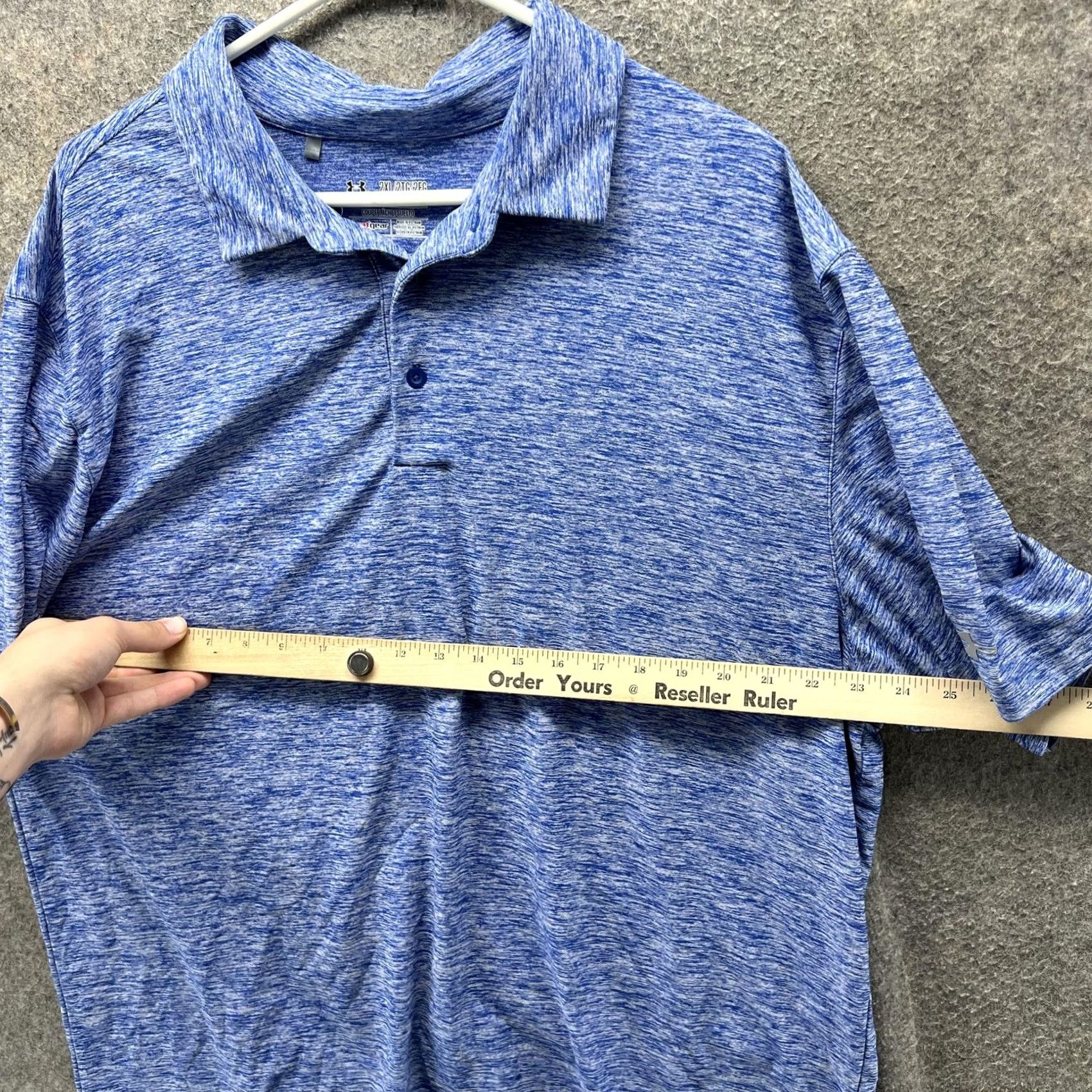 Under Armour Under Armour Polo Shirt Mens 2XL Blue HeatGear Loose Fit Golf Performance Shirt Size US XXL / EU 58 / 5 - 6 Thumbnail