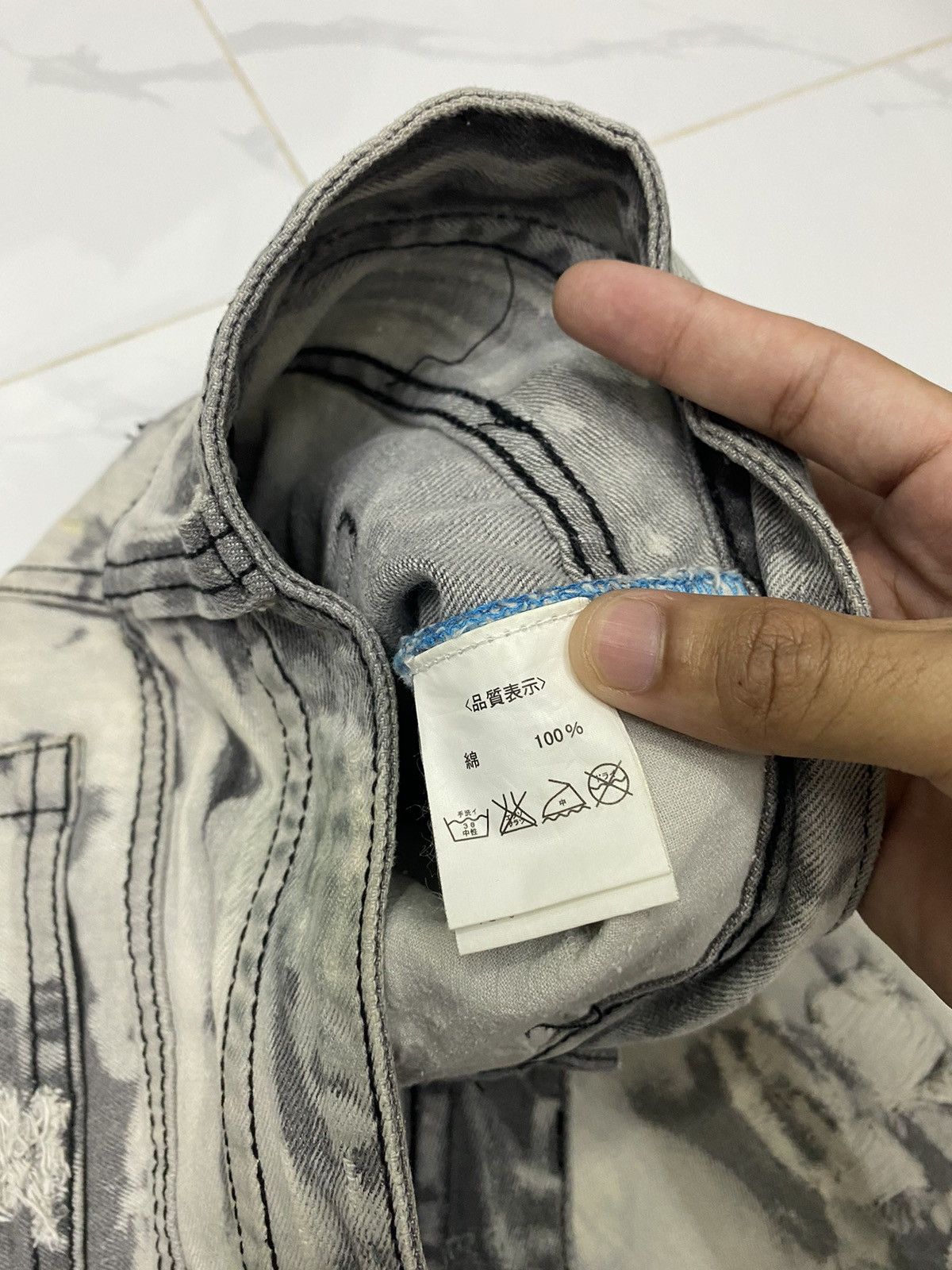 If Six Was Nine × Le Grande Bleu (L.G.B.) 🔥RARE CALM DISTRESSED DENIM JEANS TORNADO MART STYLE Size US 30 / EU 46 - 9 Thumbnail