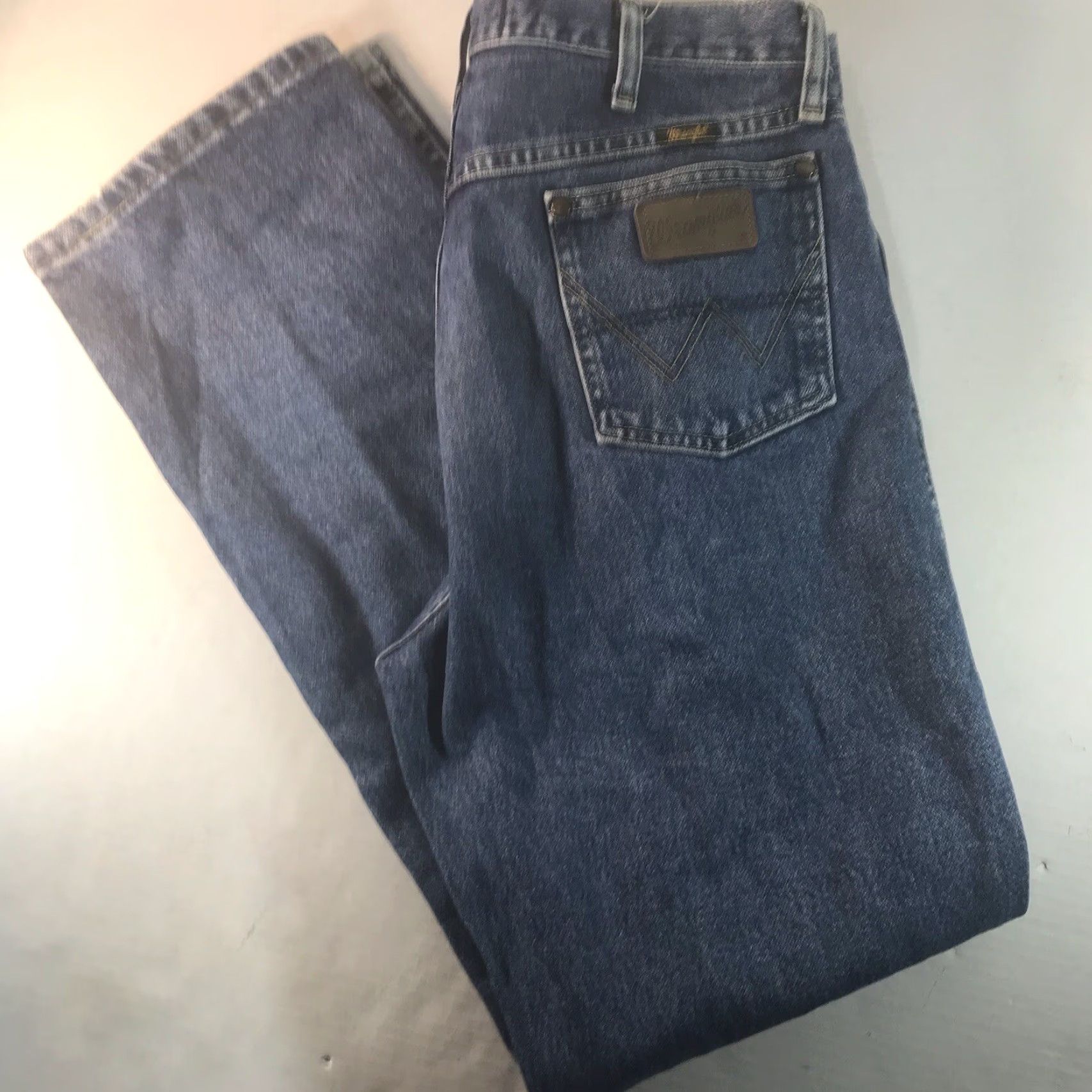 Wrangler VINTAGE Wrangler George Strait Cowboy Jeans Men 35X32 Brown Patch Straight Fit Denim Mexico Size US 35 - 2 Thumbnail