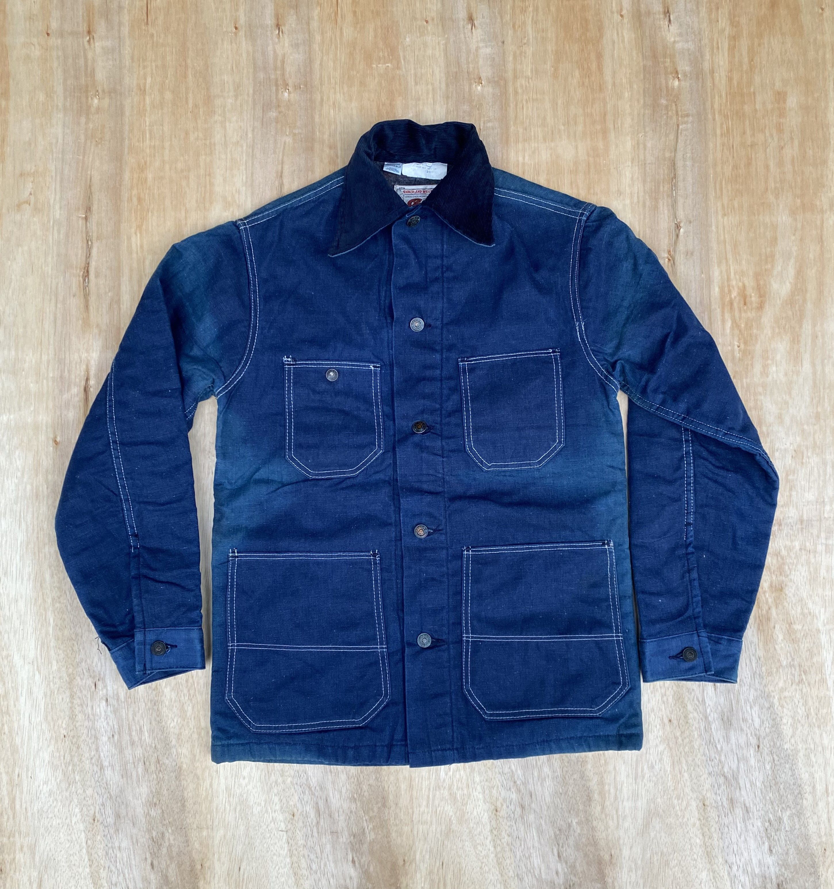 Edwin Vintage 80S Edwin sunfaded Chore denim jacket inner blanket Size US S / EU 44-46 / 1 - 1 Thumbnail