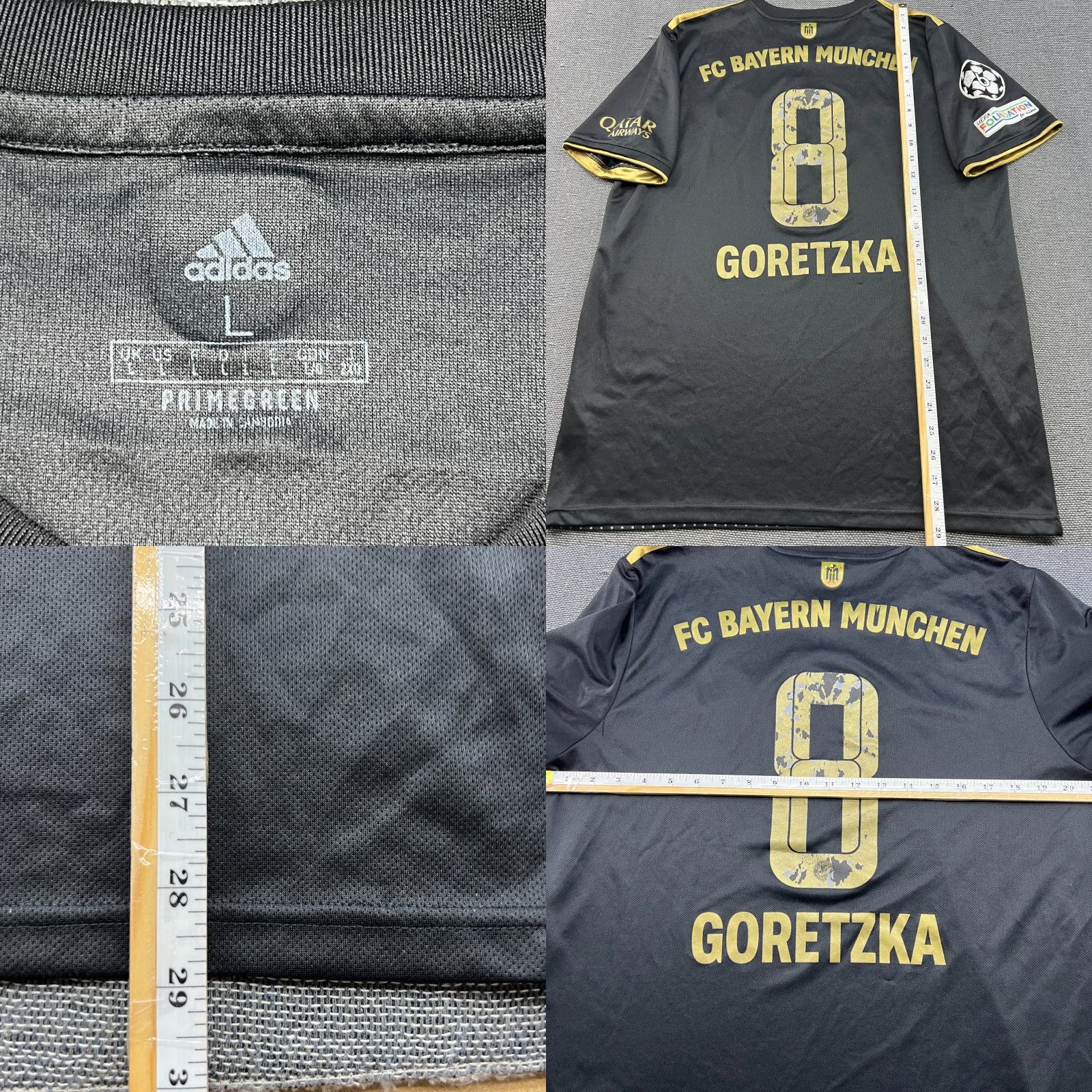 Adidas Bayern Munich 2021 2022 Away Football Jersey Adidas Mens Large Black T-Shirt Short Sleeve Pullover Round Neck Quick Dry Athletic Jersey Sports Mens Size US L / EU 52-54 / 3 - 10 Thumbnail