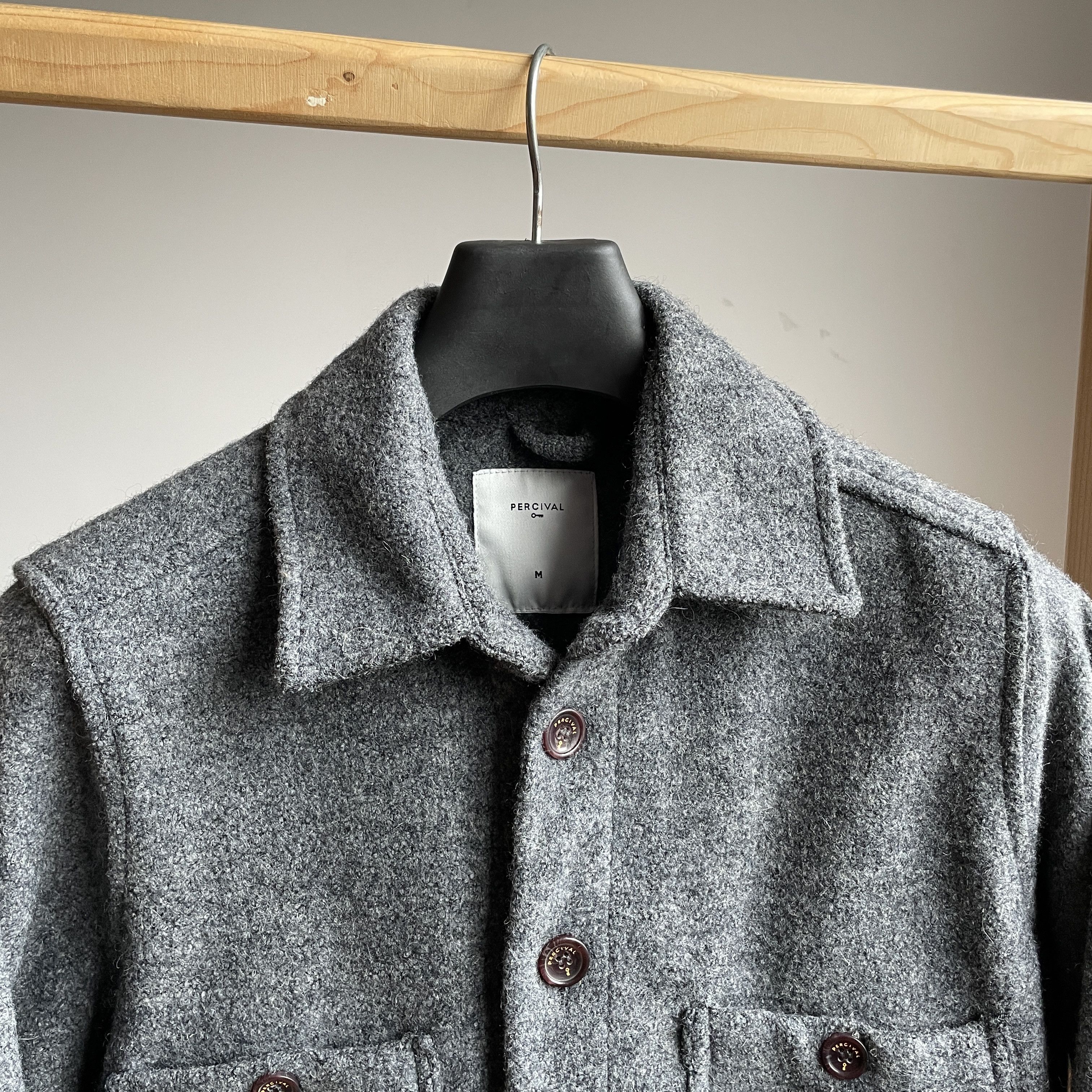 Percival Percival Wellington 4 Pocket Wool Blend Overshirt Size M Size US M / EU 48-50 / 2 - 4 Thumbnail