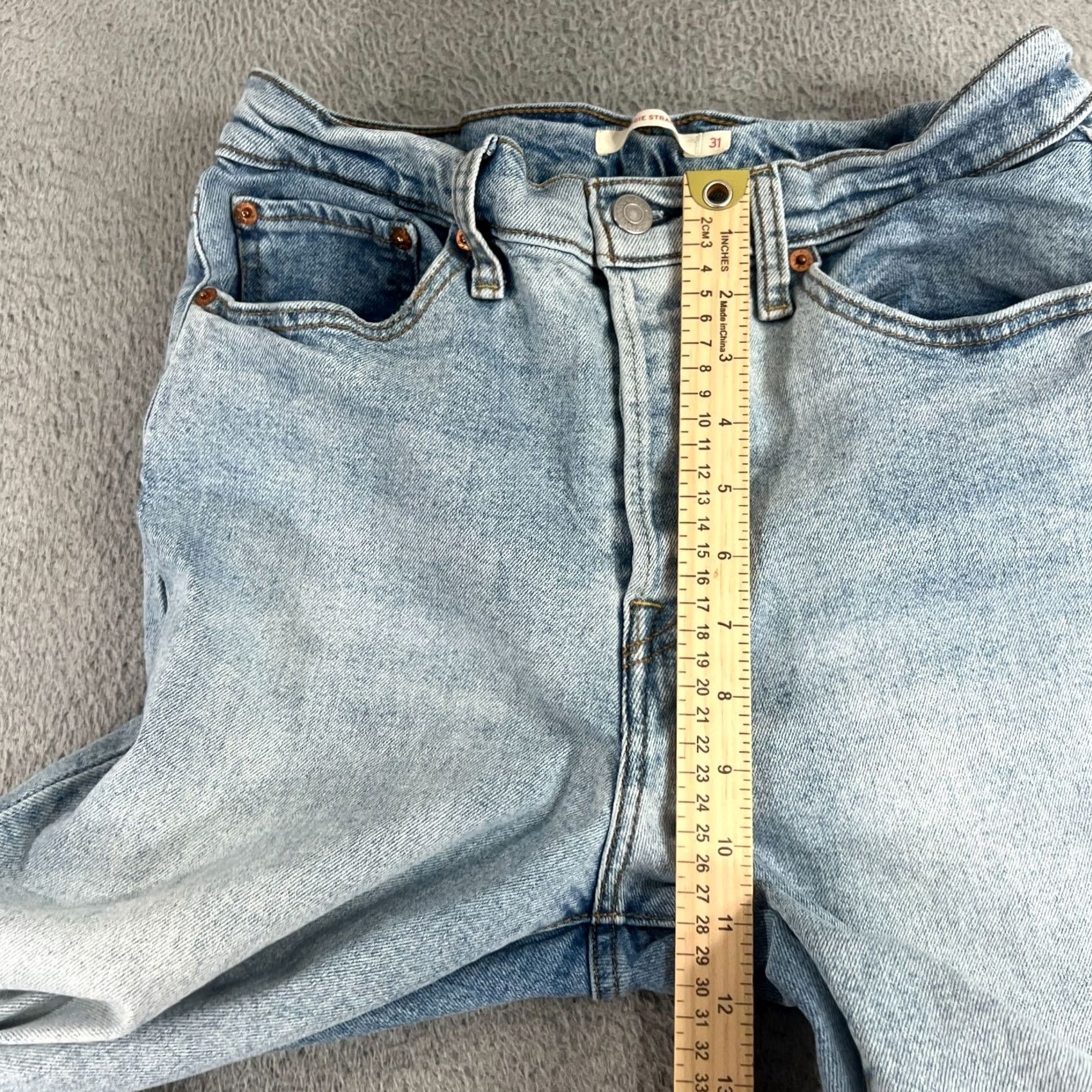 Levi's Levi's Wedgie Straight Jeans Women's 31 High Rise Blue Denim Button Fly Jeans 5-Pocket Design Regular Fit Cotton Denim Jeans Womens Size 24" / US 00 / IT 34 - 4 Thumbnail