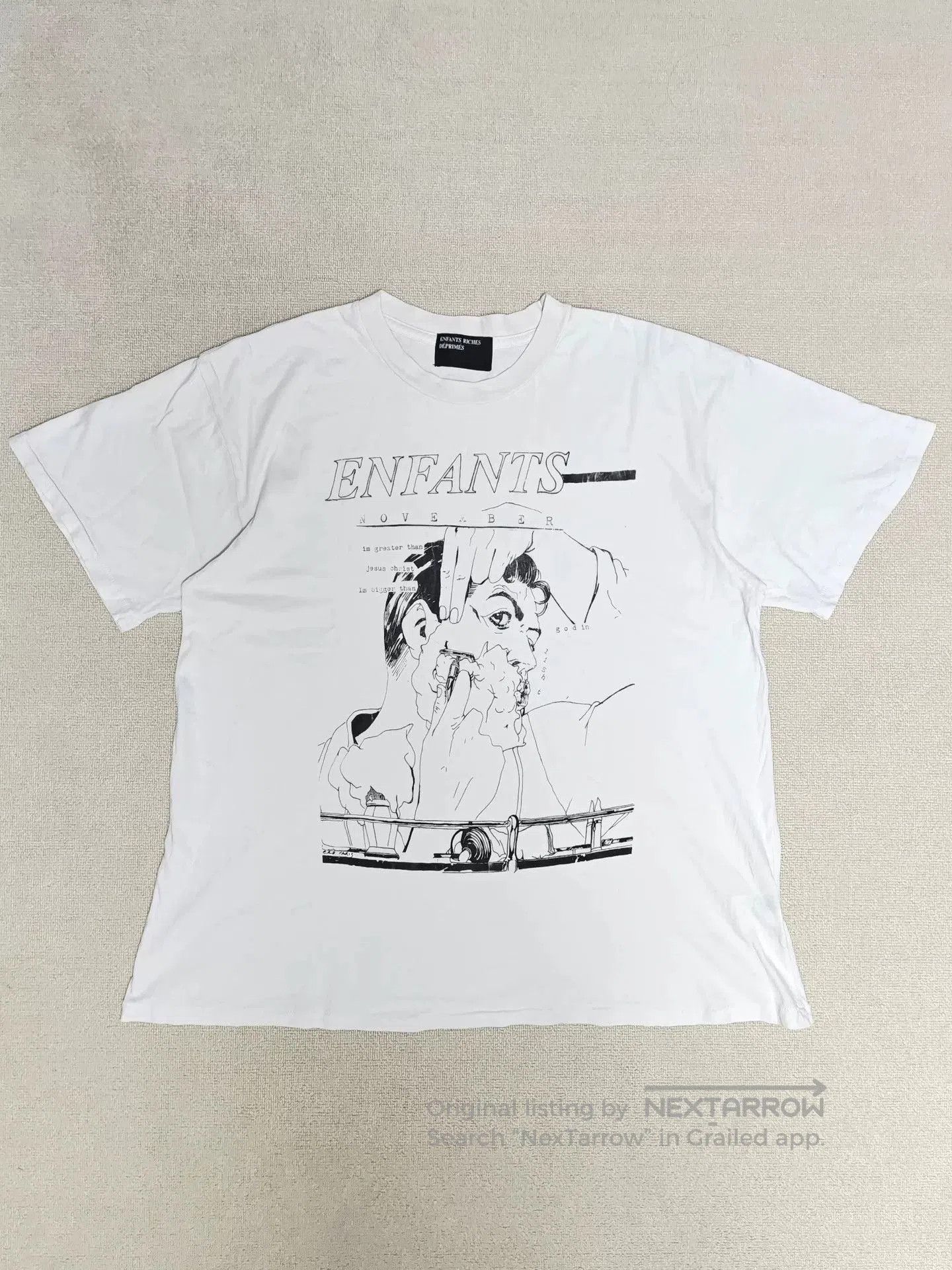 Enfants Riches Deprimes ERD 23FW White Shaving Print Short Sleeve. Size US L / EU 52-54 / 3 - 1 Thumbnail