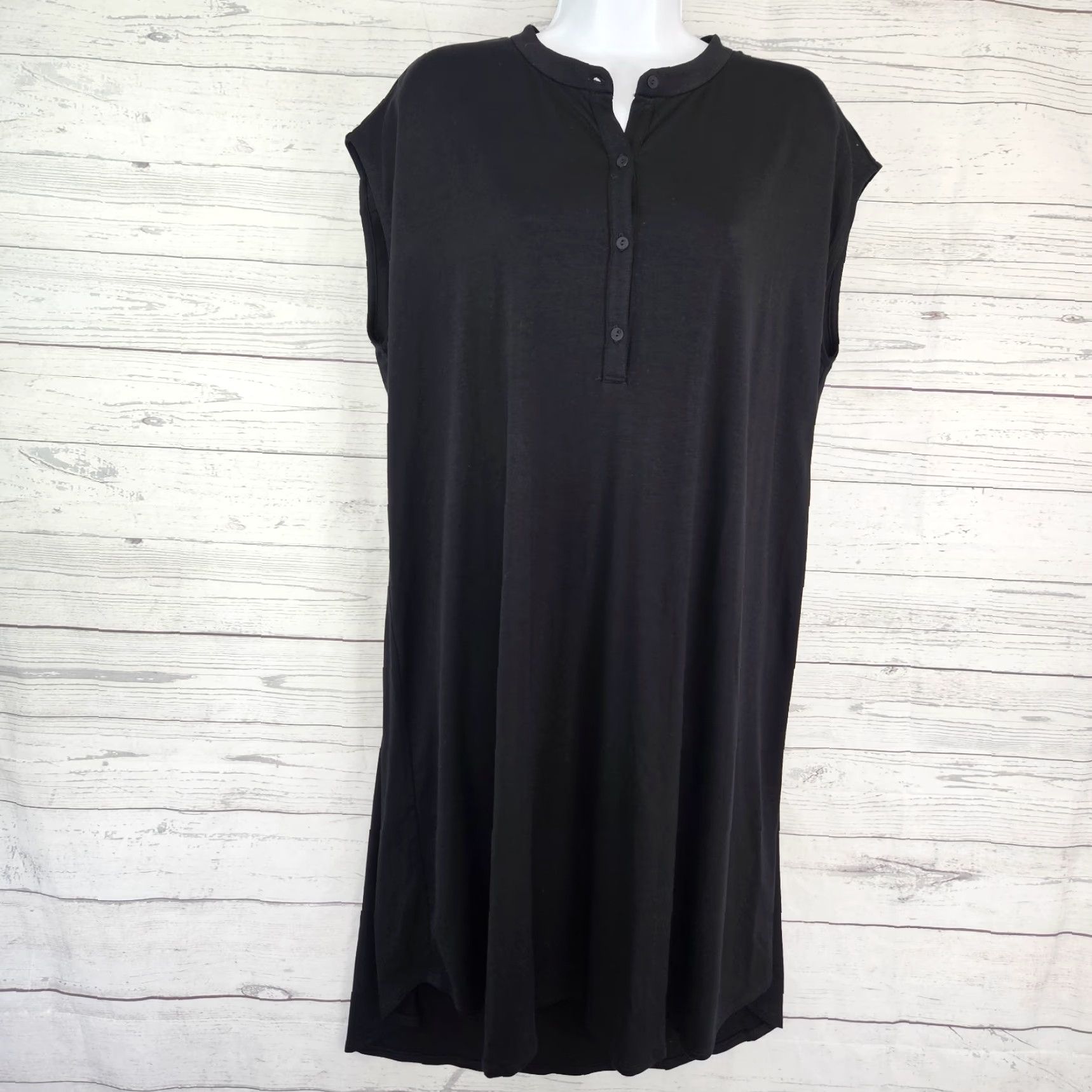 Eileen Fisher Womens Dress Sz Large Black Lyocell