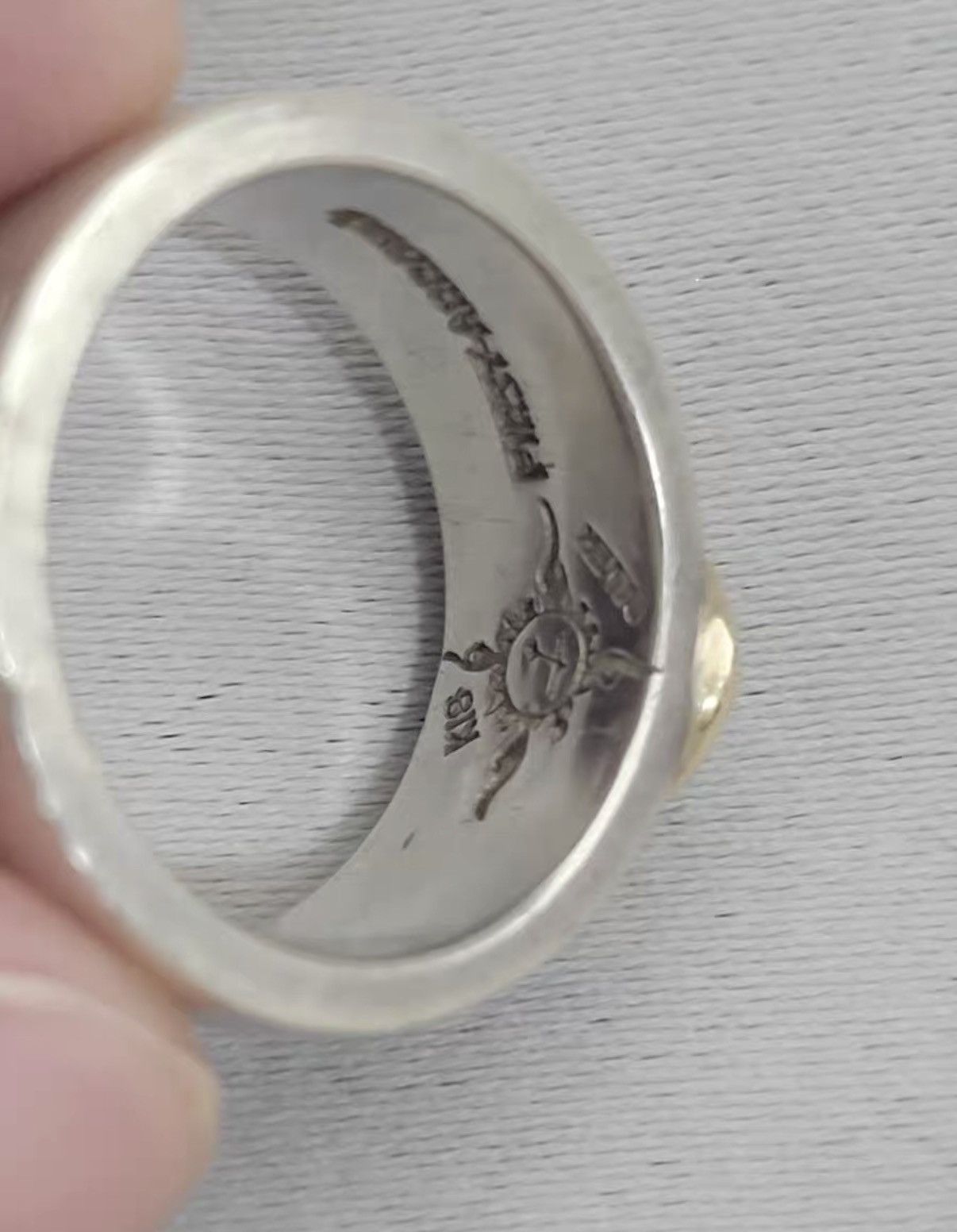 First Arrow's First Arrow’s 18K Gold Point Stamping Flat Hammered Ring Size ONE SIZE - 5 Thumbnail