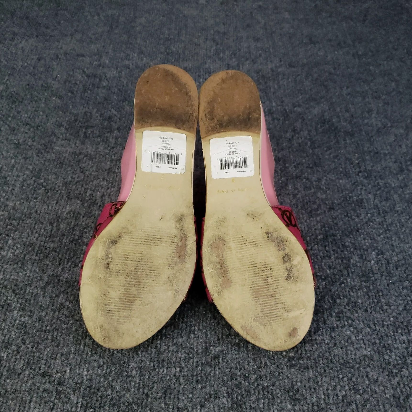 Valentino Valentino Sandals Womens Size 7 Pink Slip-On Casual Flat Leather Logo Emblem Size US 7 / IT 37 - 7 Thumbnail