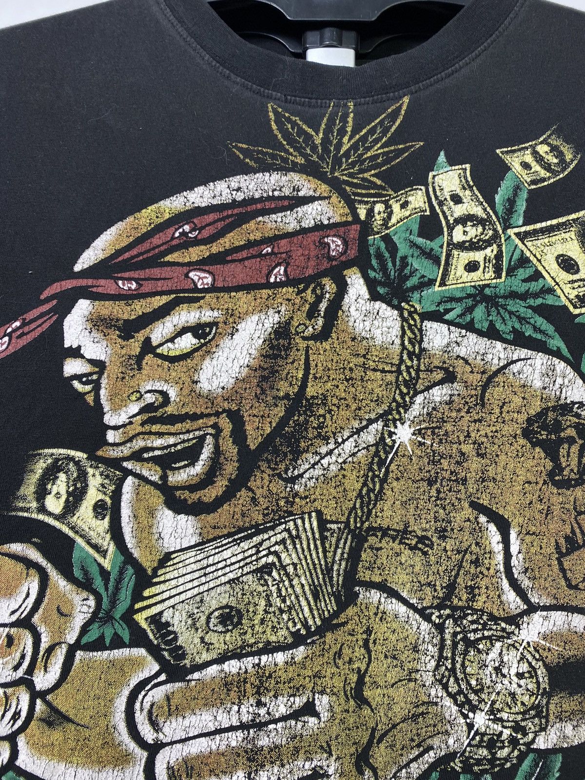 Band Tees Vintage 00s 2pac Shakur cannabis rap t-shirt tee Size US XL / EU 56 / 4 - 5 Thumbnail