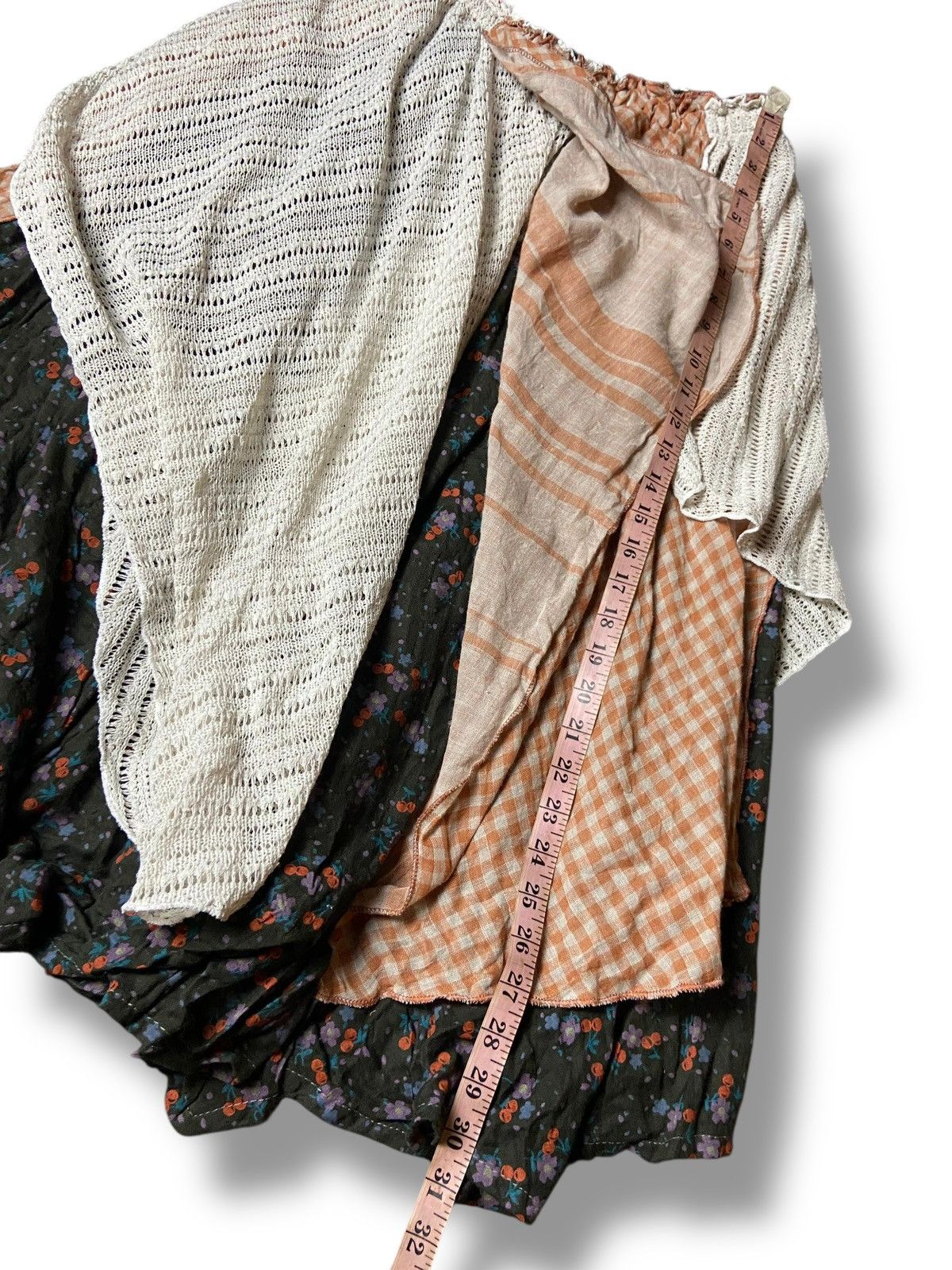 Japanese Brand Vintage Katabami Multi Pattern Crochet Skirt (151) Size 24" / US 00 / IT 34 - 2 Thumbnail