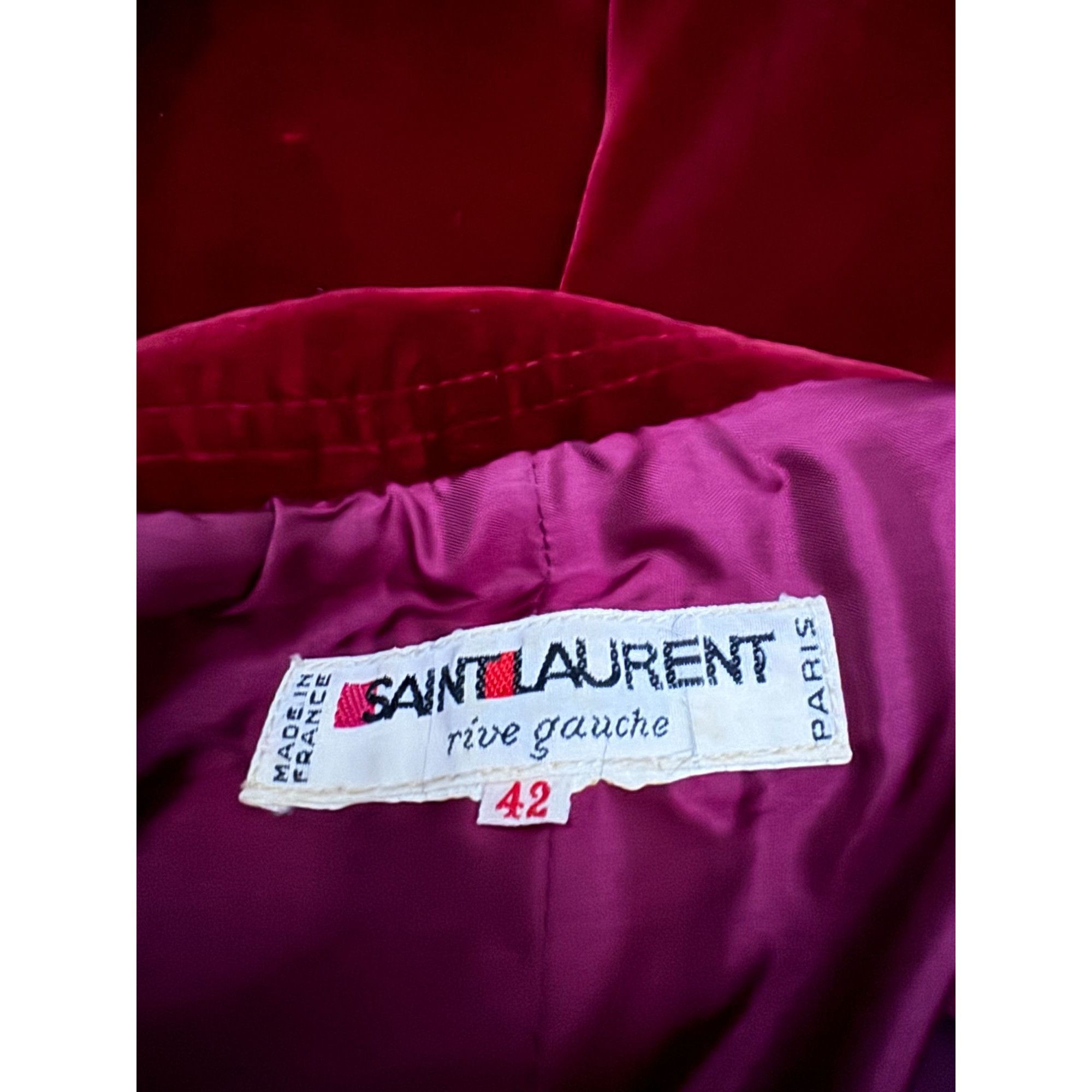 Yves Saint Laurent FW 1976 Russian Collection Burgundy Velvet Skirt Size 26" / US 2 / IT 38 - 3 Thumbnail