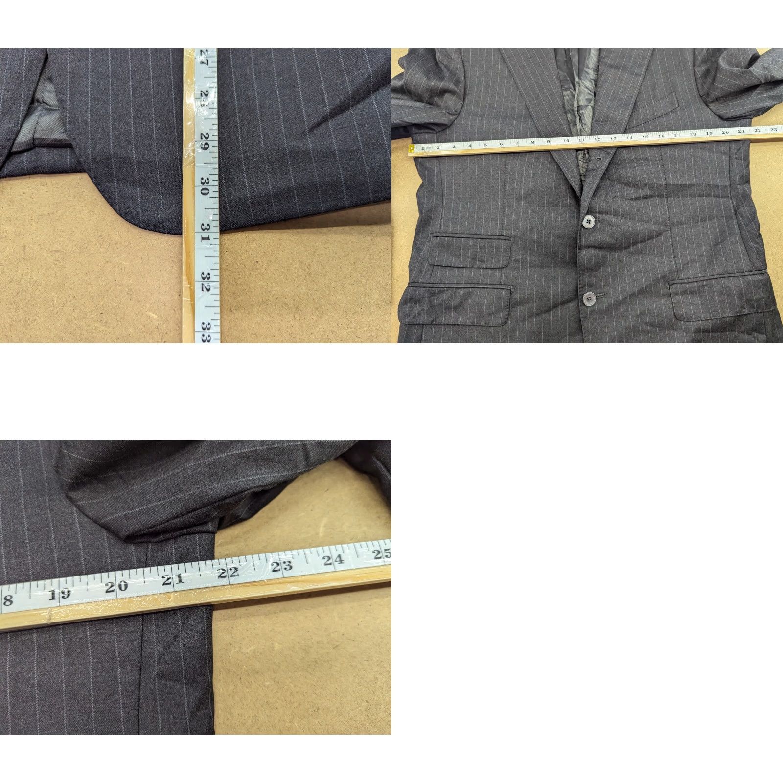 Loro Piana Santoria Rossi X Loro Piana Mens Blazer Jacket Sz 52 Wool Gray Striped Suit Blazer Mens Regular Wool Athletic, Gray, 52, Blazer, Formal, Coat, Wool Size 52R - 11 Thumbnail