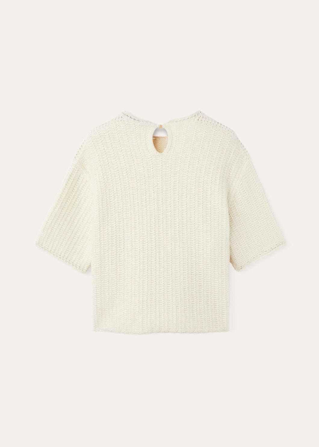 Loro Piana o1w1db10825 FAO2912 Fervento Crewneck Sweater in White Size L / US 10 / IT 46 - 6 Thumbnail