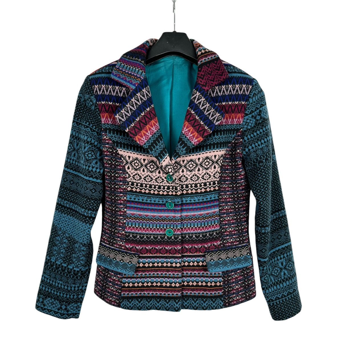 Designer Ivko Wool Coat Description Geometric Pattern size 38 Size XS / US 0-2 / IT 36-38 - 8 Thumbnail