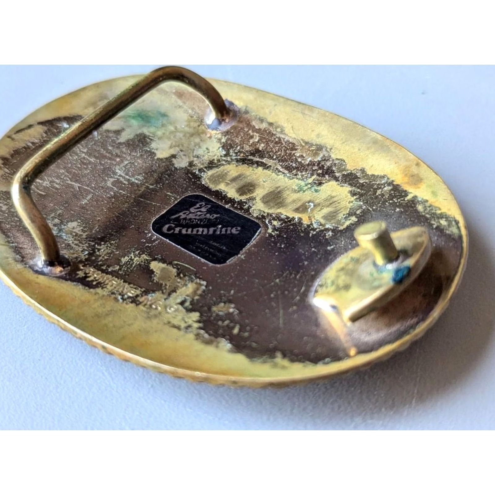 Vintage VINTAGE CRUMRINE belt buckle "C" sterling silver bronze Western Cowboy Men? Size ONE SIZE - 6 Thumbnail