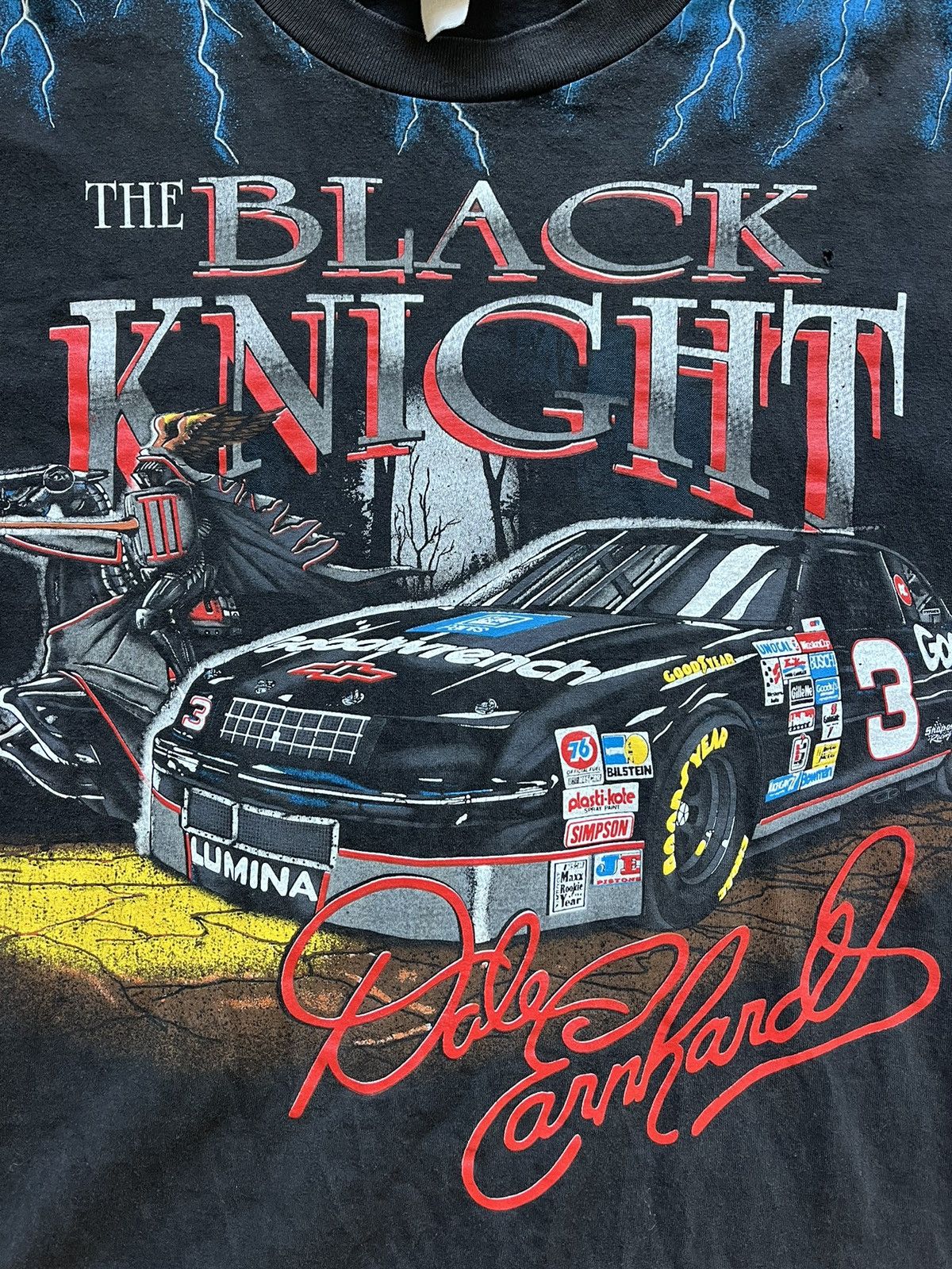 NASCAR 90s Dale Earnhardt Black Knight Shirt Size US XXL / EU 58 / 5 - 2 Thumbnail
