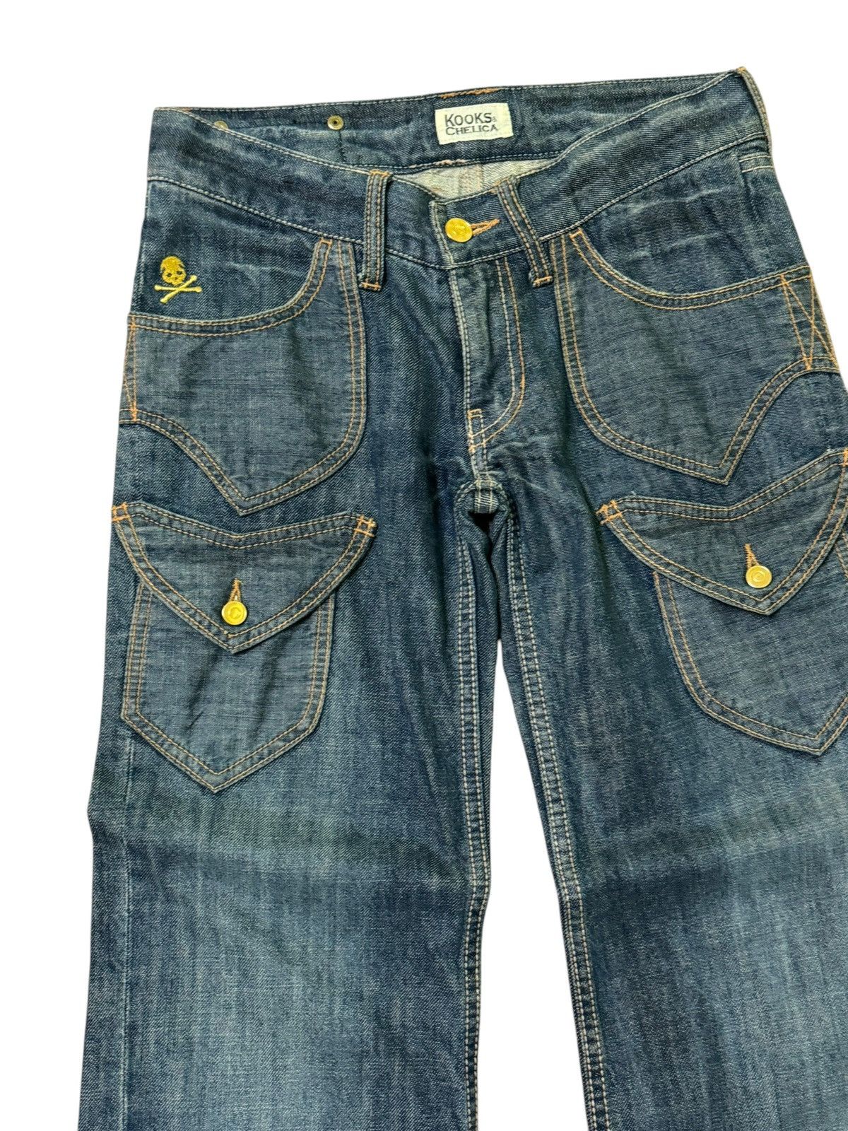 If Six Was Nine × Japanese Brand Flare KOOK & CHELICA Embroidered 6 Pocket Low Waist Denim Size US 28 / EU 44 - 4 Thumbnail