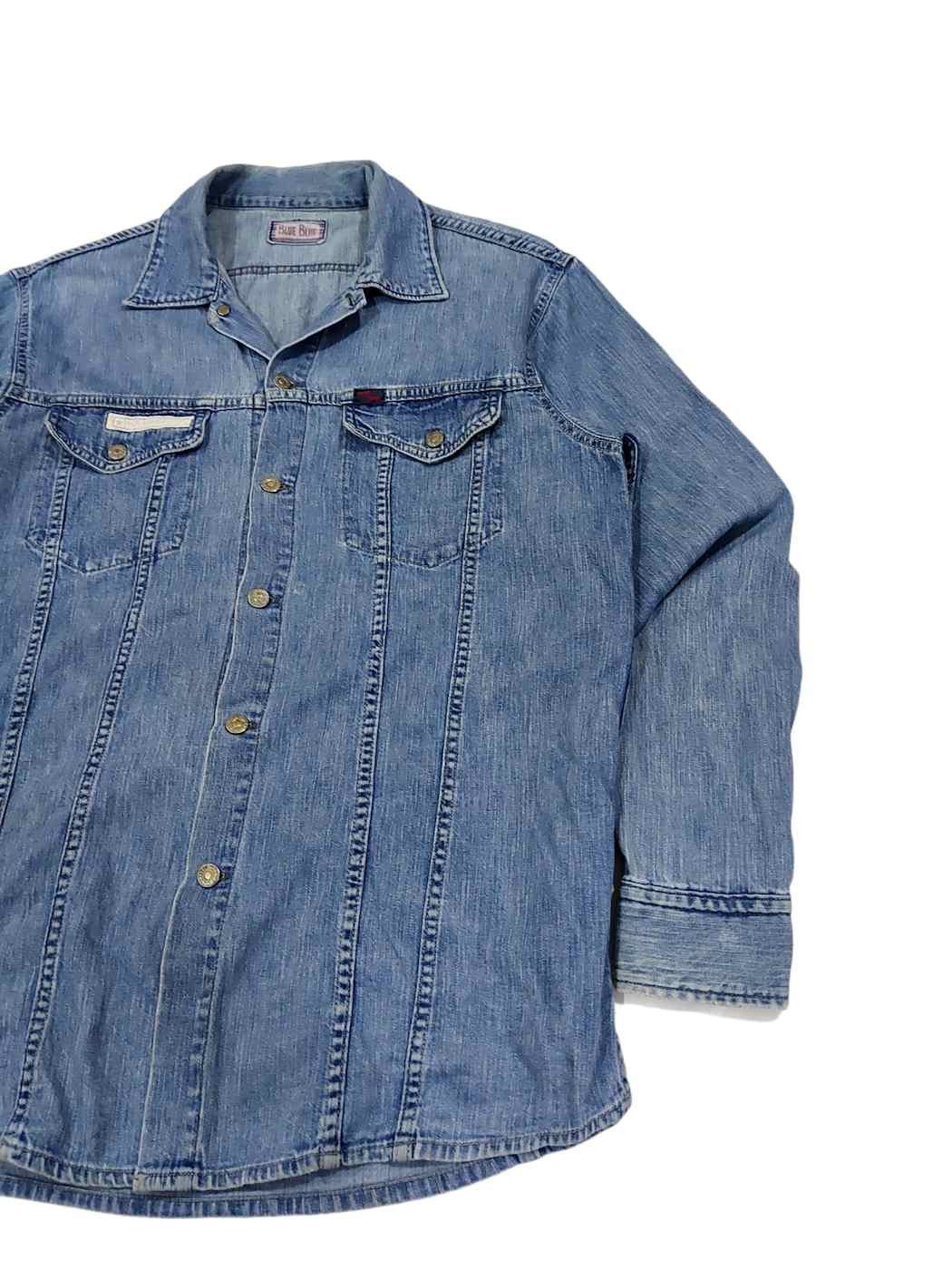 Blue Blue Japan Rare! Vintage Blue/Blue Japan Denim Button Up Shirt Size US M / EU 48-50 / 2 - 5 Thumbnail
