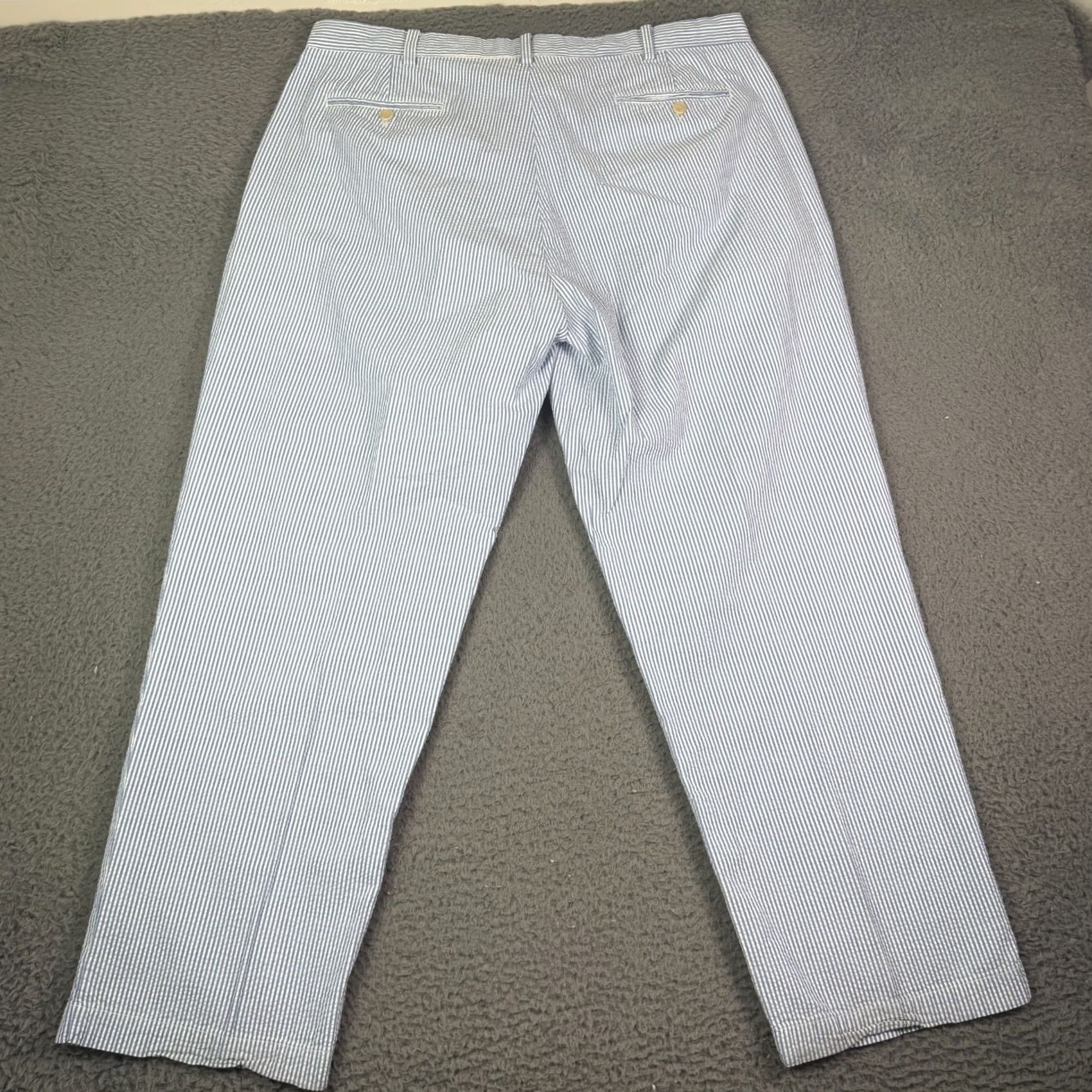 Polo Ralph Lauren Vintage Polo Ralph Lauren Seersucker Pants Mens 40x30 Blue Striped Pleated Size US L / EU 52-54 / 3 - 5 Thumbnail