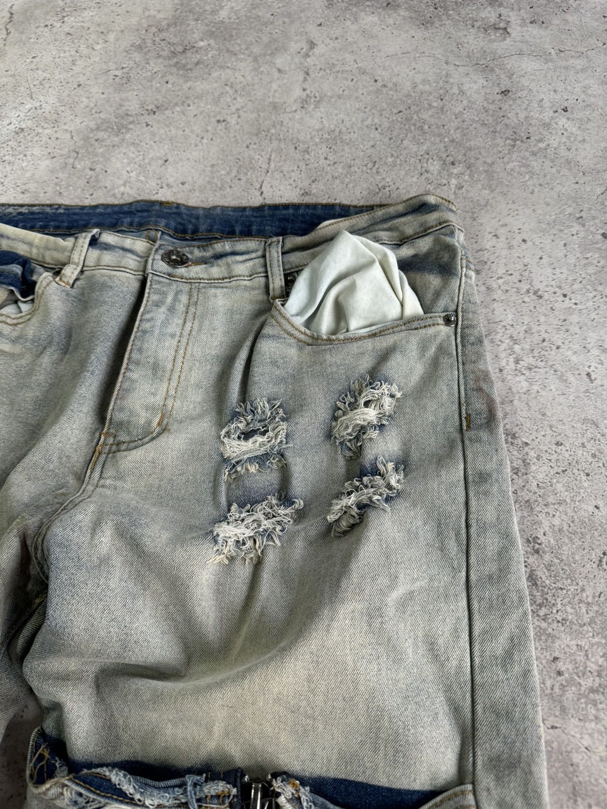 Vintage Zipped Multi-pocket Junya Watanabe Style Jeans Pants