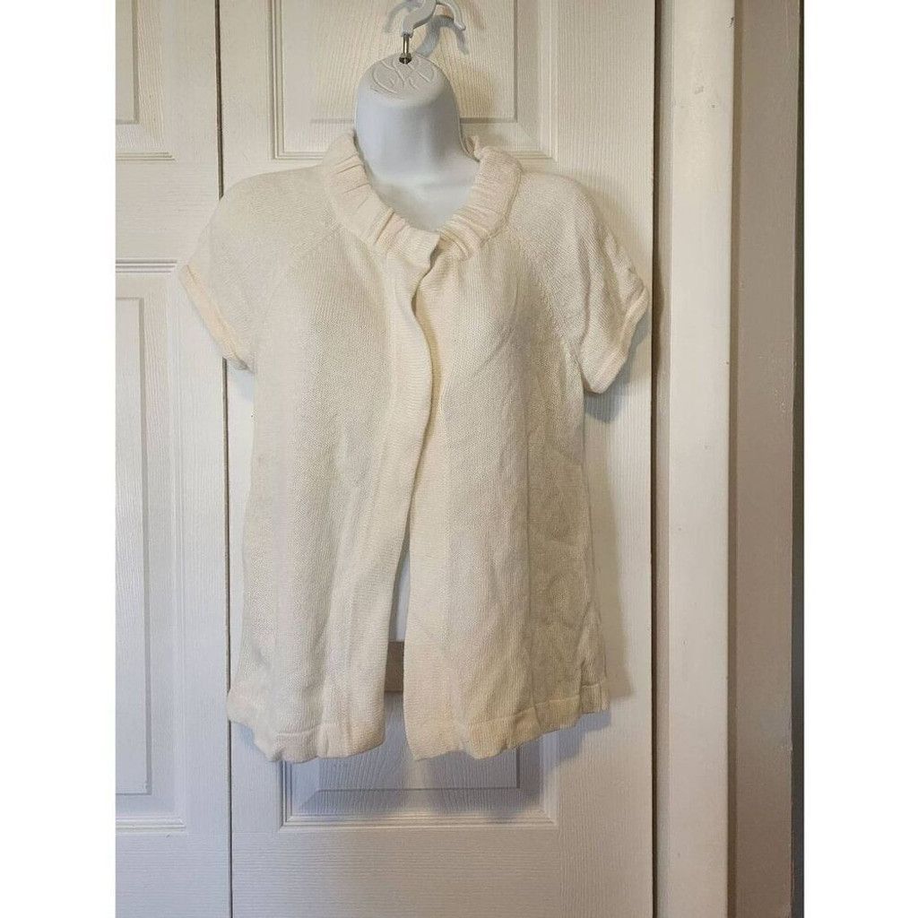 Ann Taylor Ann Taylor Loft White Cardigan Size XXS / US 00 / IT 34 - 1 Thumbnail