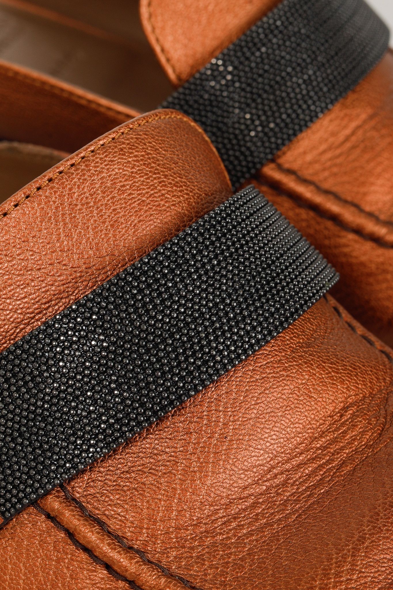 Brunello Cucinelli Brunello Cucinelli Metallic Copper Orange Monili Loafer Mule Size US 6.5 / IT 36.5 - 4 Thumbnail