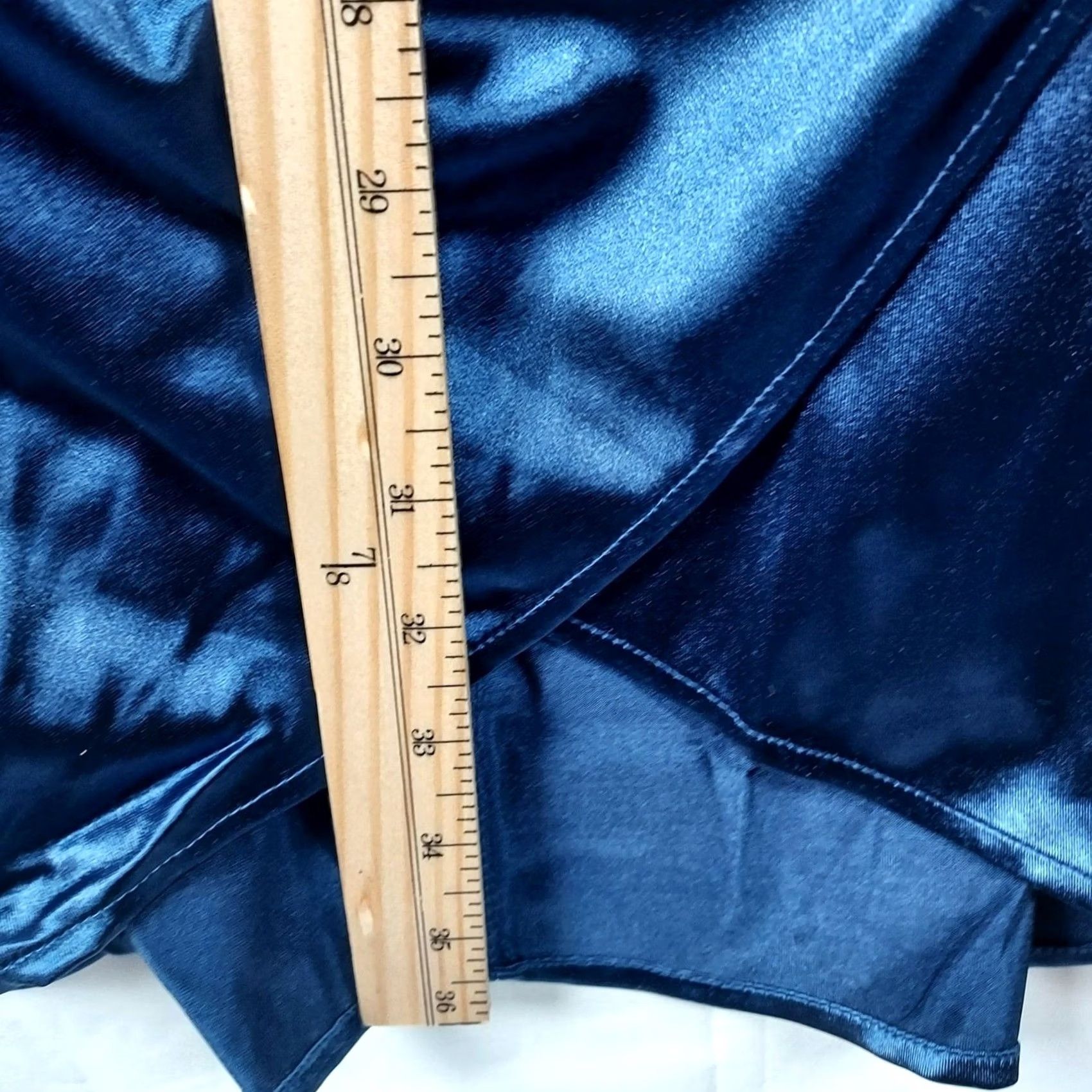 Vintage Yajedo Dress Womens L Blue Satin Neck Size Party Cocktail Long Sleeve New Size L / US 10 / IT 46 - 8 Thumbnail