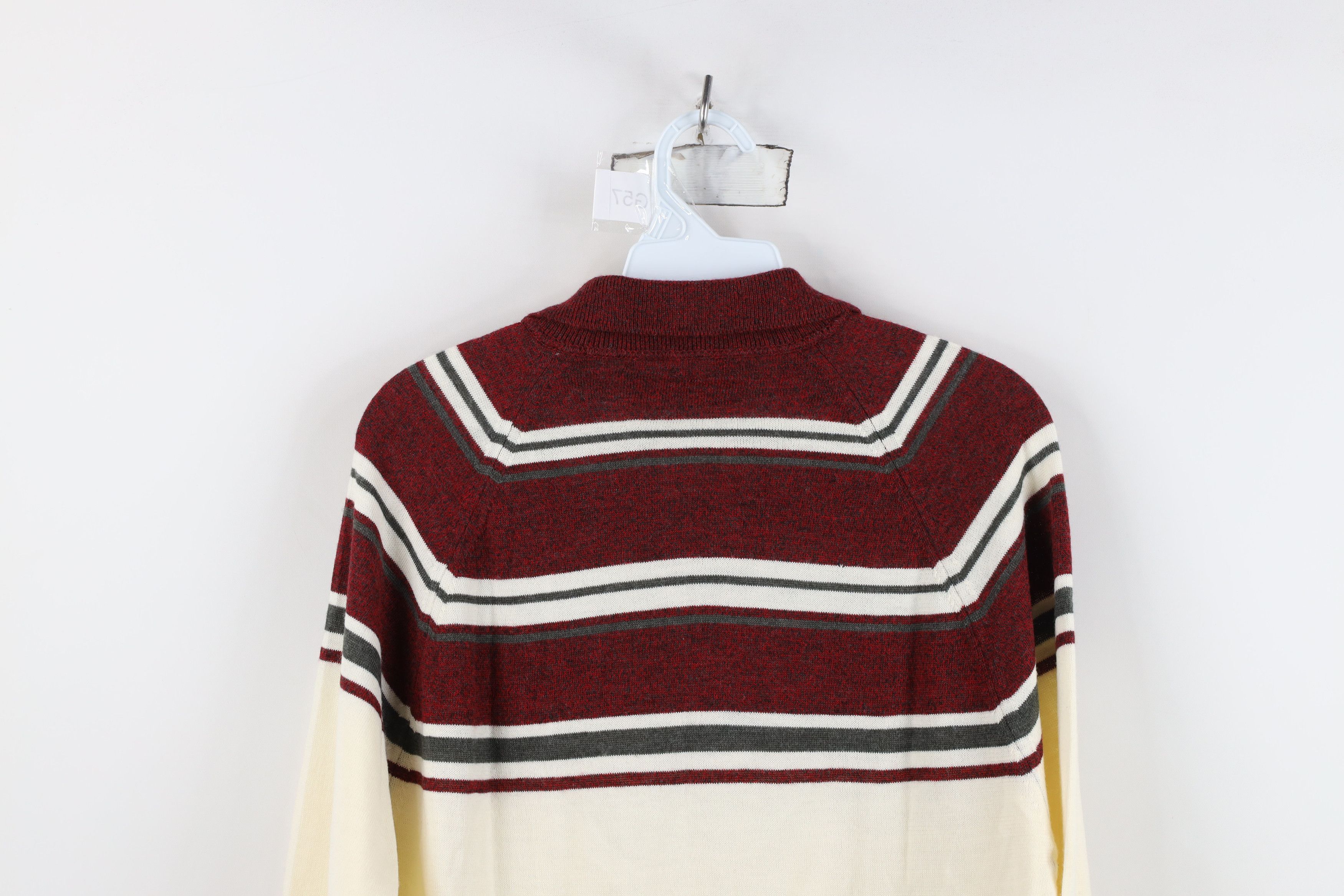 Vintage Vintage 70s Streetwear Block Knit Collared Polo Sweater USA Size US M / EU 48-50 / 2 - 11 Thumbnail