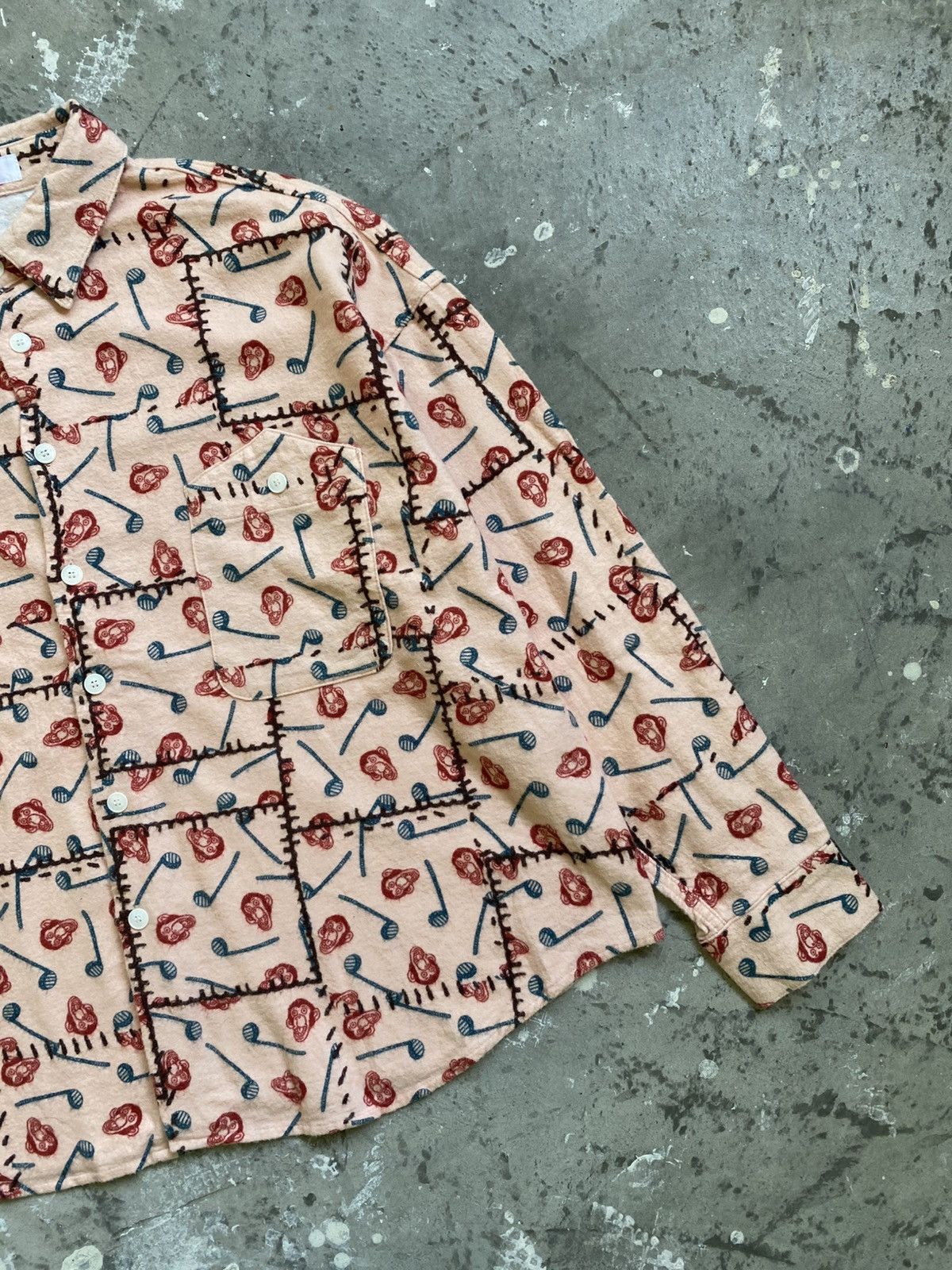 Ne-Net Vintage Ne-Net Monkey Motif Monogram Button Up Shirt Size US M / EU 48-50 / 2 - 4 Thumbnail