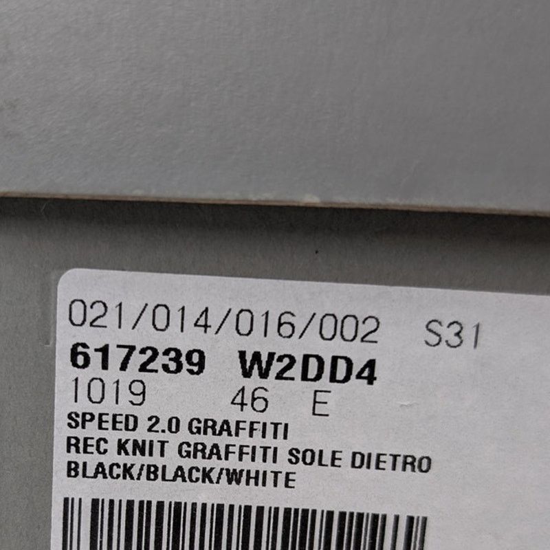 Balenciaga o1rshd1 Speed 2.0 Graffiti Sneakers in Black/White Size US 13 / EU 46 - 23 Thumbnail