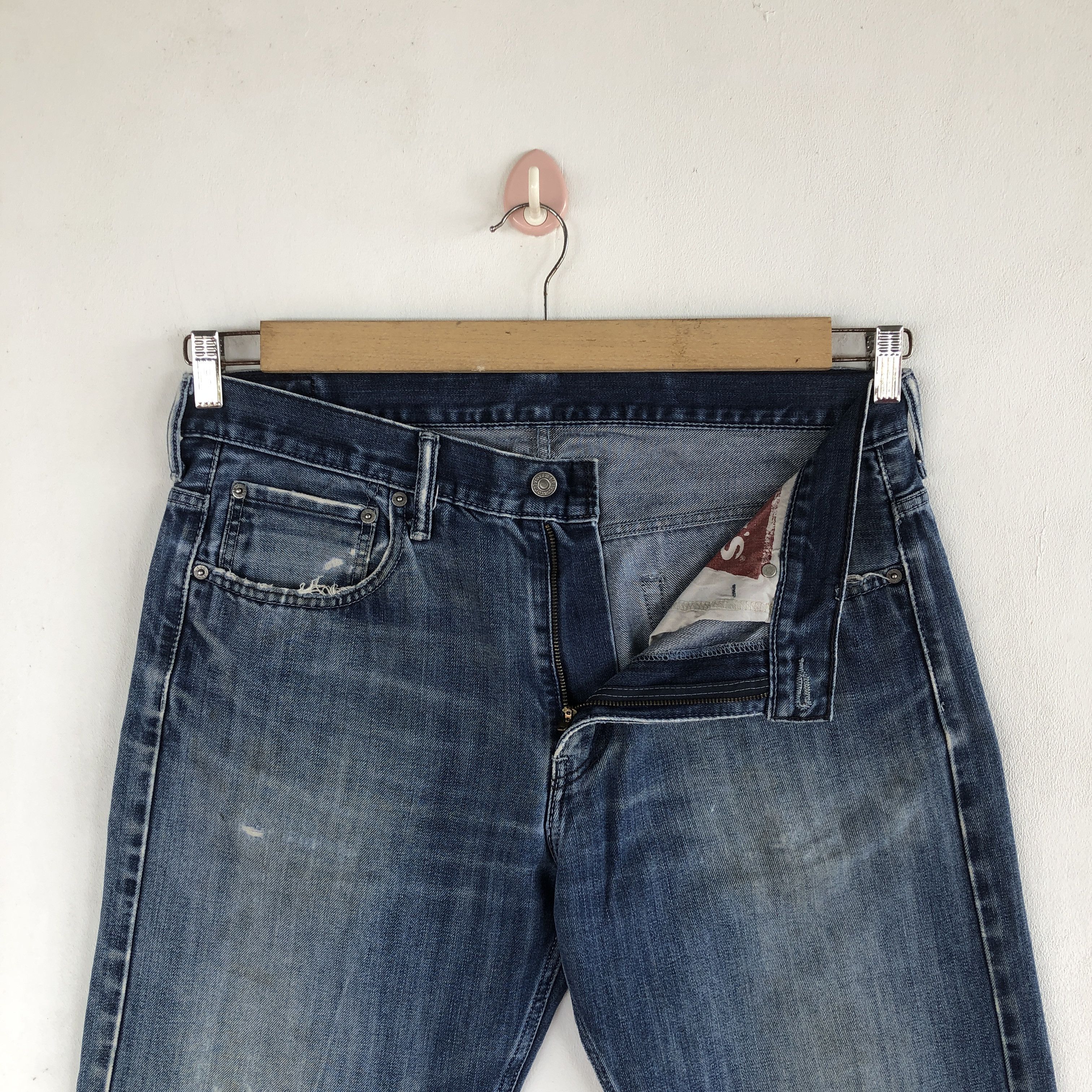 Levi's Vintage Y2K Levis Ripped Baggy Jeans Levi's 569 Faded Denim Size US 32 / EU 48 - 6 Thumbnail