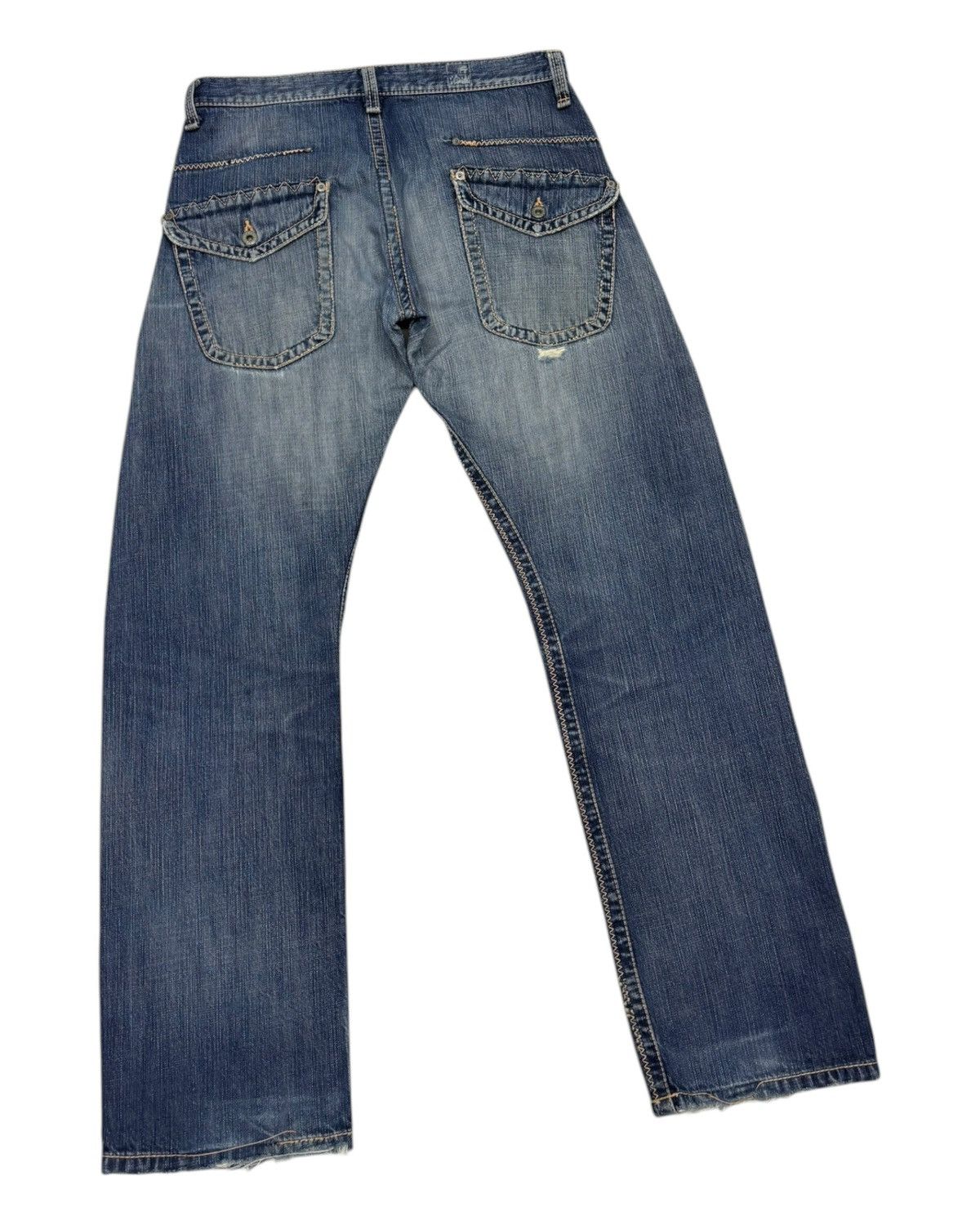 Japanese Brand × Yasuyuki Ishii × Yoshiyuki Konishi BAGGY JEANS KOBI ITAKURA STITCHING DENIM DISTRESS JEANS Size US 32 / EU 48 - 4 Thumbnail