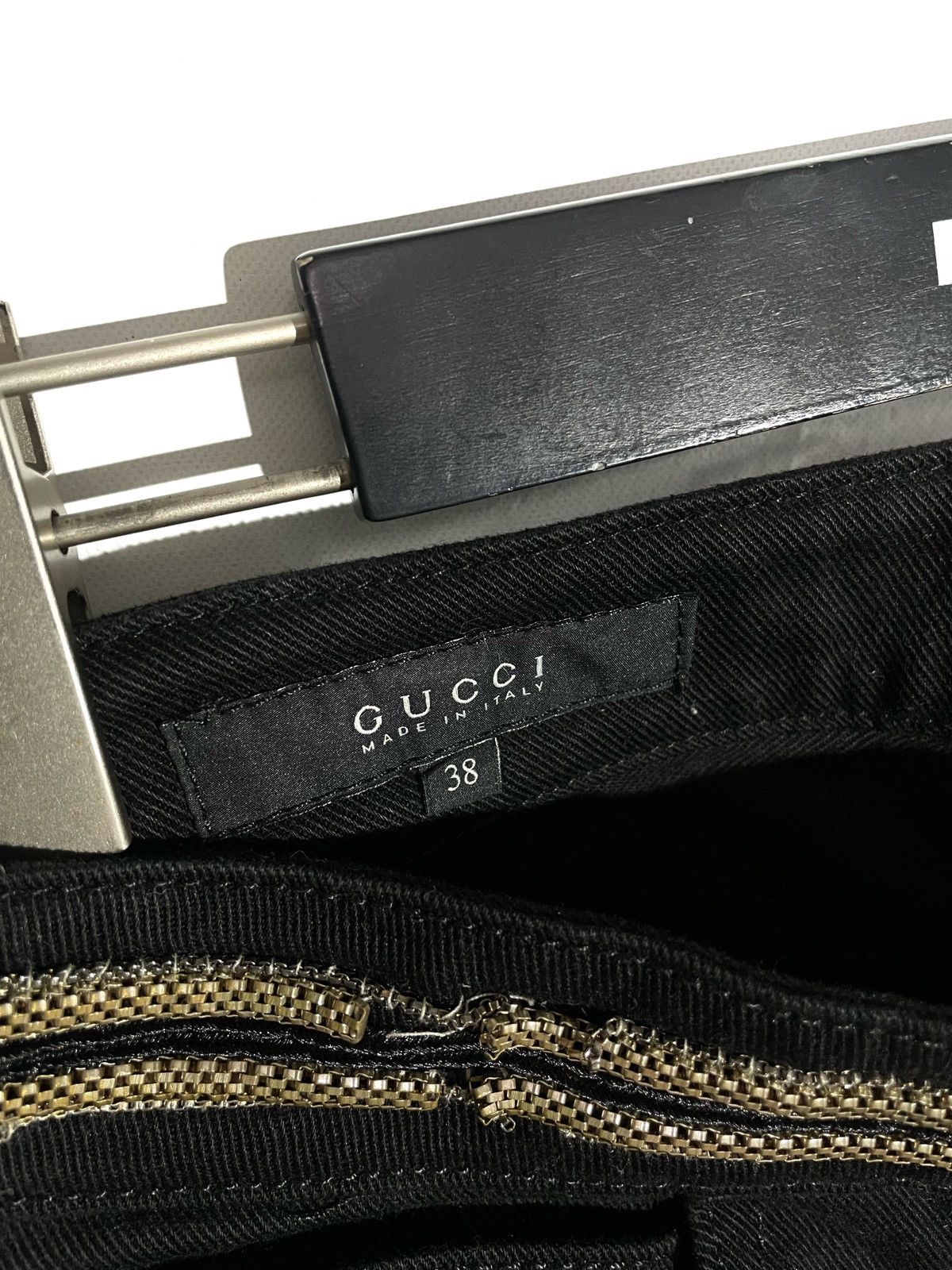 Gucci Gucci Women Black Slim Jeans Gold Fitting LAMPO Size 38 Size 26" / US 2 / IT 38 - 8 Thumbnail