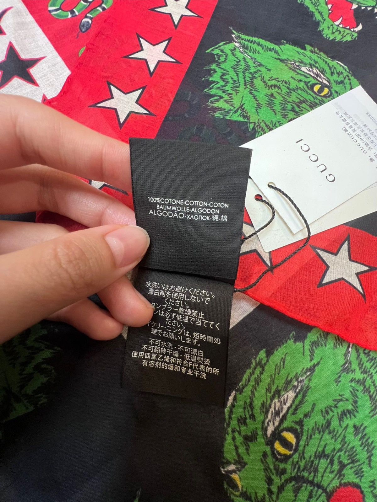 Gucci Gucci Black and Red Panther Scarf Size ONE SIZE - 7 Thumbnail