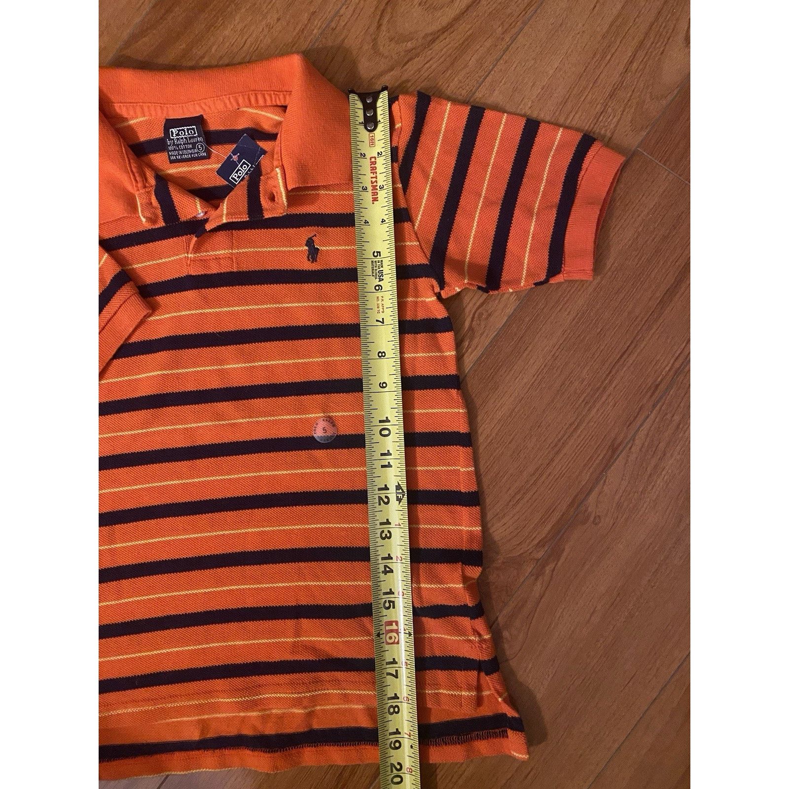 Polo Ralph Lauren Polo Ralph Lauren boys sz S Orange stripe short Sleeve Size US S / EU 44-46 / 1 - 3 Thumbnail