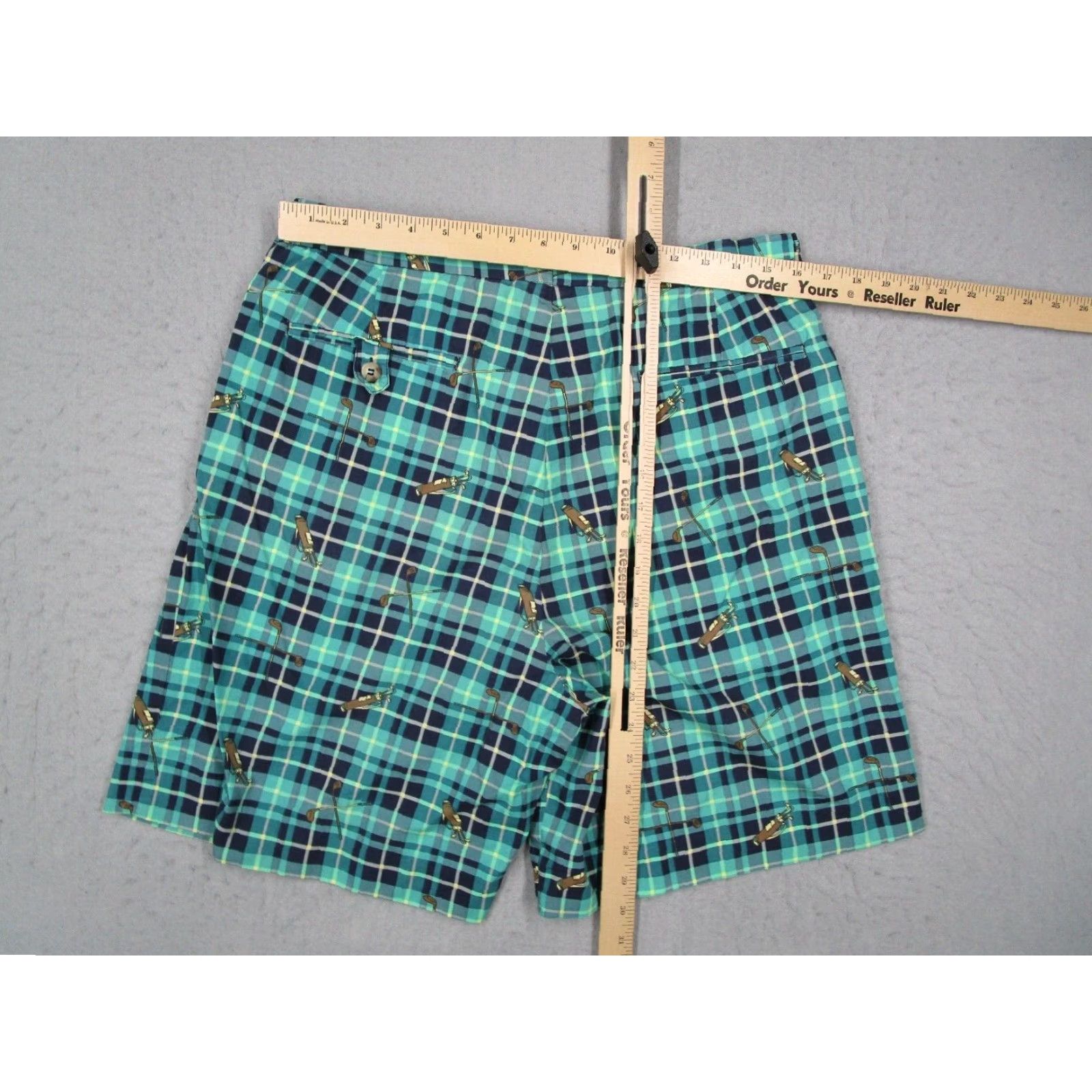 Brooks Brothers VINTAGE Brooks Brothers Shorts Mens 32 Green Pleated Golf 8" AOP Made in USA Size US 32 / EU 48 - 5 Thumbnail