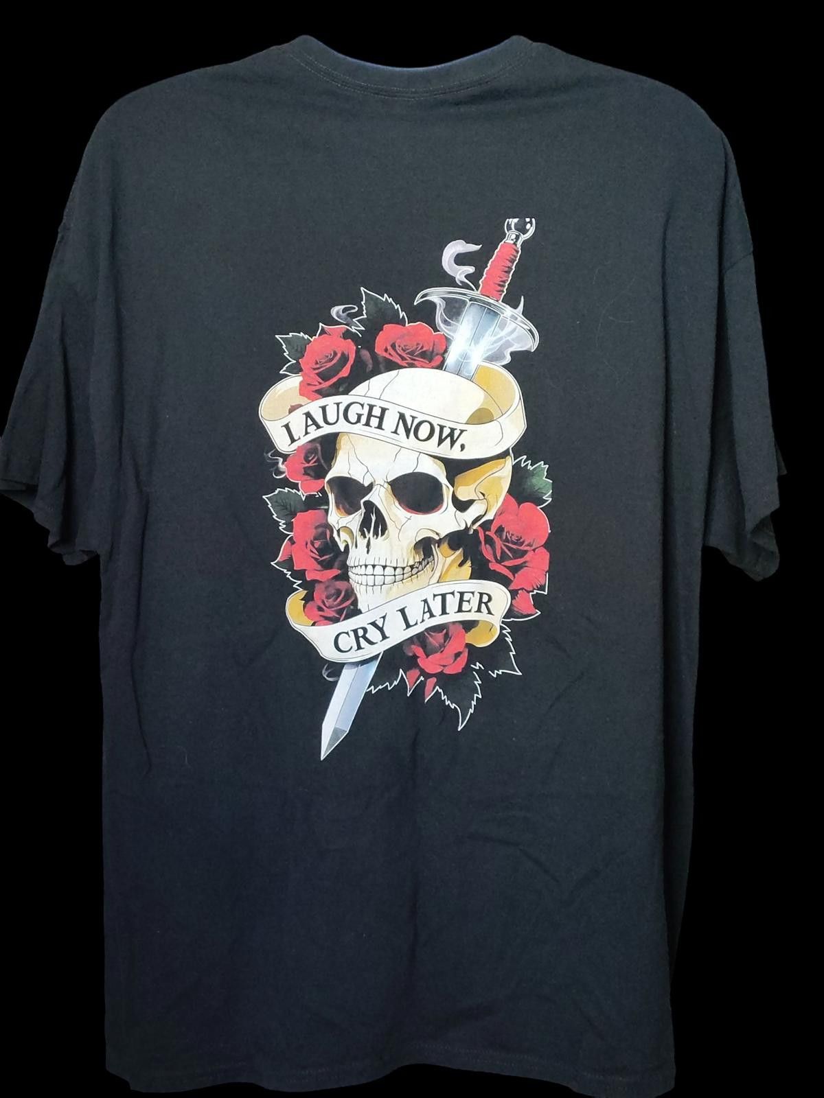 Gildan Men's Graphic Printed Black T-Shirt Skeleton Design Size US XXL / EU 58 / 5 - 6 Thumbnail