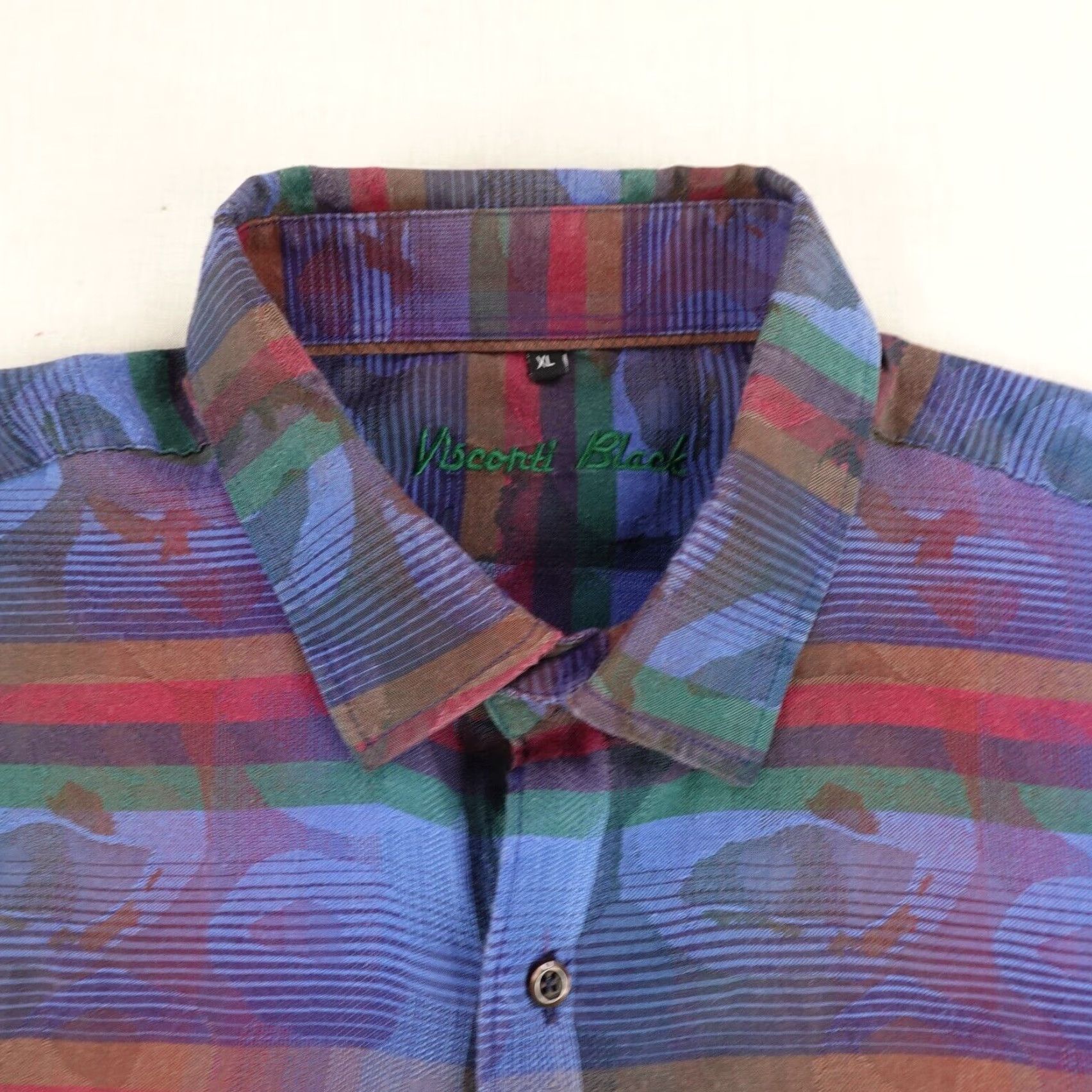 Luchiano Visconti Luchiano Visconti Shirt Mens XL Blue Plaid Button-Up Cotton Long Sleeve Geometric Designer Classic Size US XL / EU 56 / 4 - 2 Thumbnail
