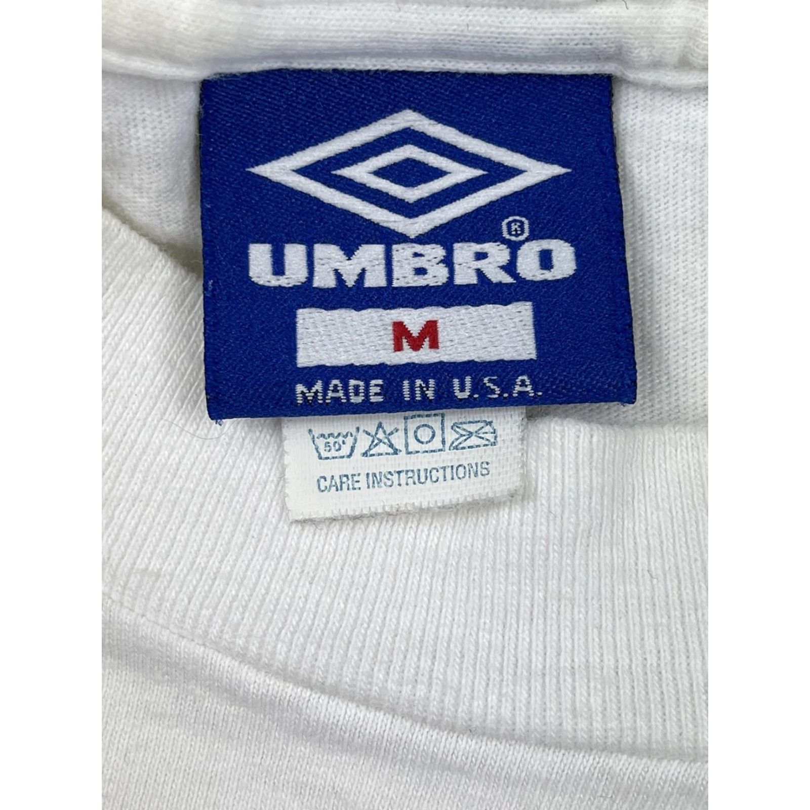 Umbro VINTAGE Umbro T-Shirt Shirt Mens White 90s Logo Single Stitch Sz M 1990s USA Made Size US M / EU 48-50 / 2 - 3 Thumbnail