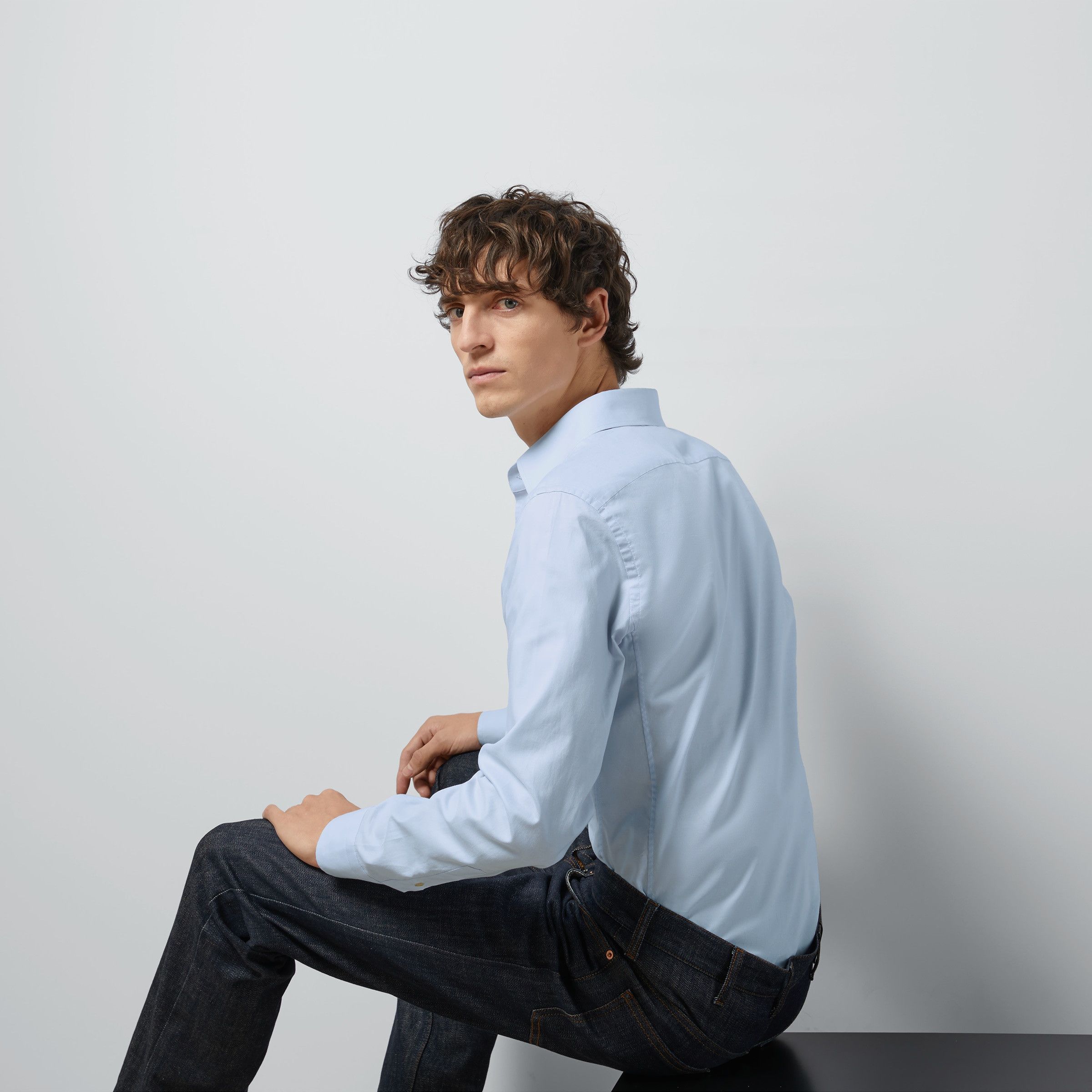 Gucci oc11z1025 Cotton Shirt With Double G Embroidery in Sky Blue Size US XL / EU 56 / 4 - 7 Thumbnail