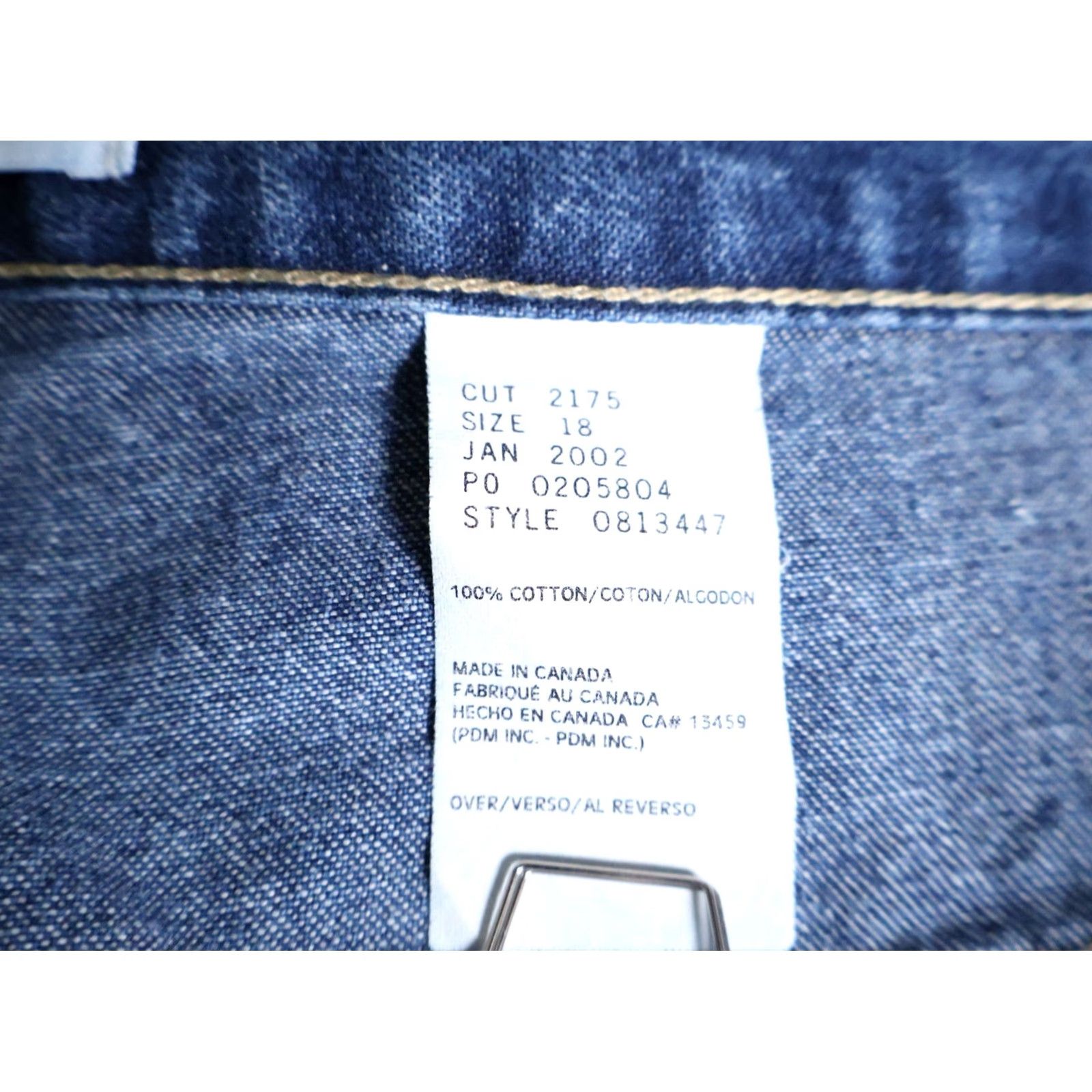 Tommy Hilfiger VINTAGE Tommy Hilfiger Jeans Baggy Denim 2002 Women's 18 Plus 38 x 26 Wide-Leg Carpenter Blue Denim 5-Pocket Mens/Womens Size 26" / US 2 / IT 38 - 4 Thumbnail