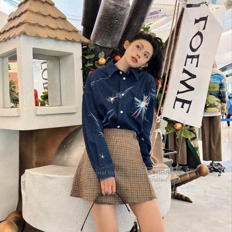 Loewe Loewe Collaboration Print Denim Long Sleeve Shirt Size XXS / US 00 / IT 34 - 6 Thumbnail