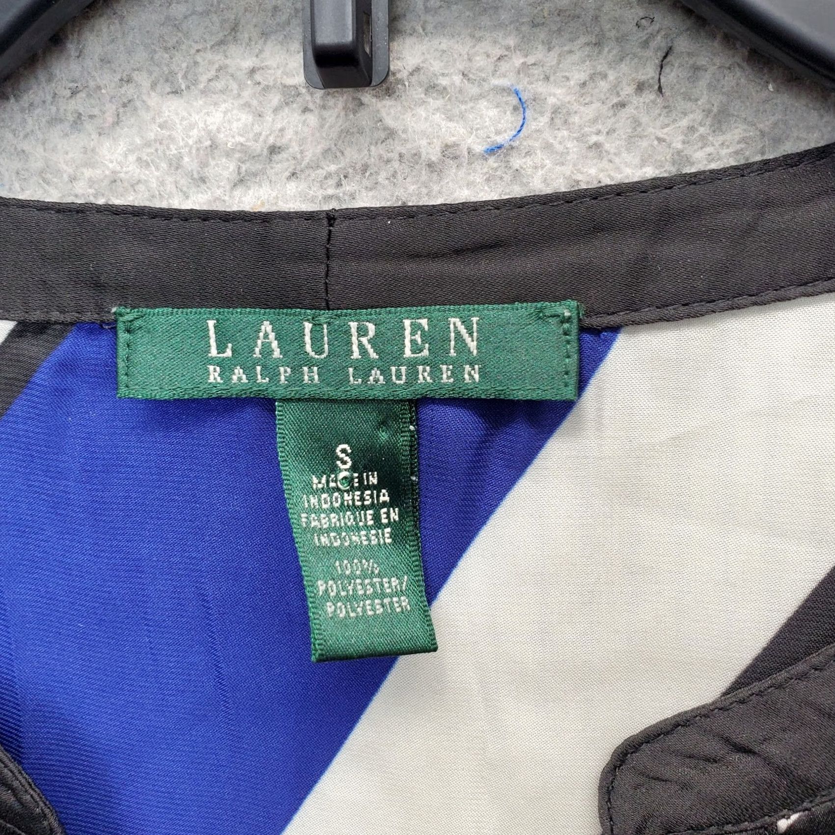 Ralph Lauren Lauren Ralph Lauren Blouse Womens S Multicolor Chevron Print Sheer V-Neck Size S / US 4 / IT 40 - 3 Thumbnail