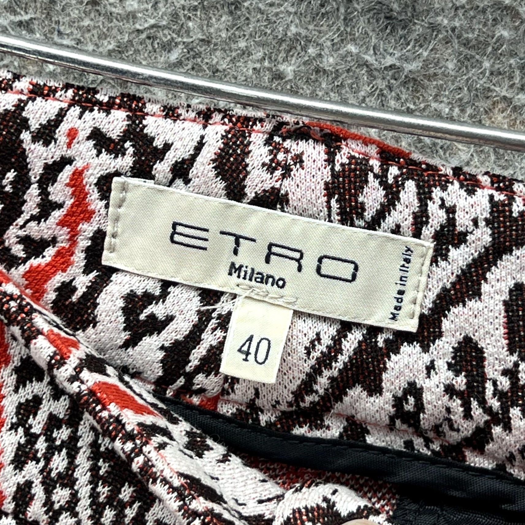 Etro Etro Pants Womens 40 Red Paisley Ankle Tapered Slim Dress Made In Italy Trousers Size 27" / US 4 / IT 40 - 3 Thumbnail