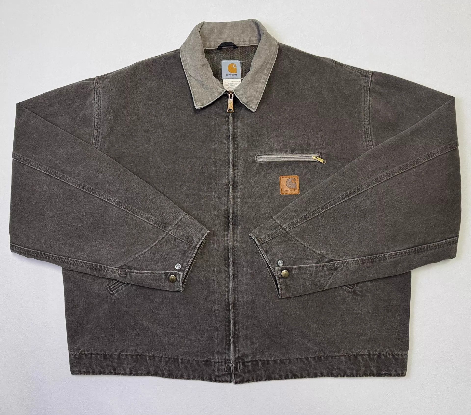 Carhartt Brown Work Jacket with Zipper and Chest Pocket Size US XXL / EU 58 / 5 - 1 Thumbnail